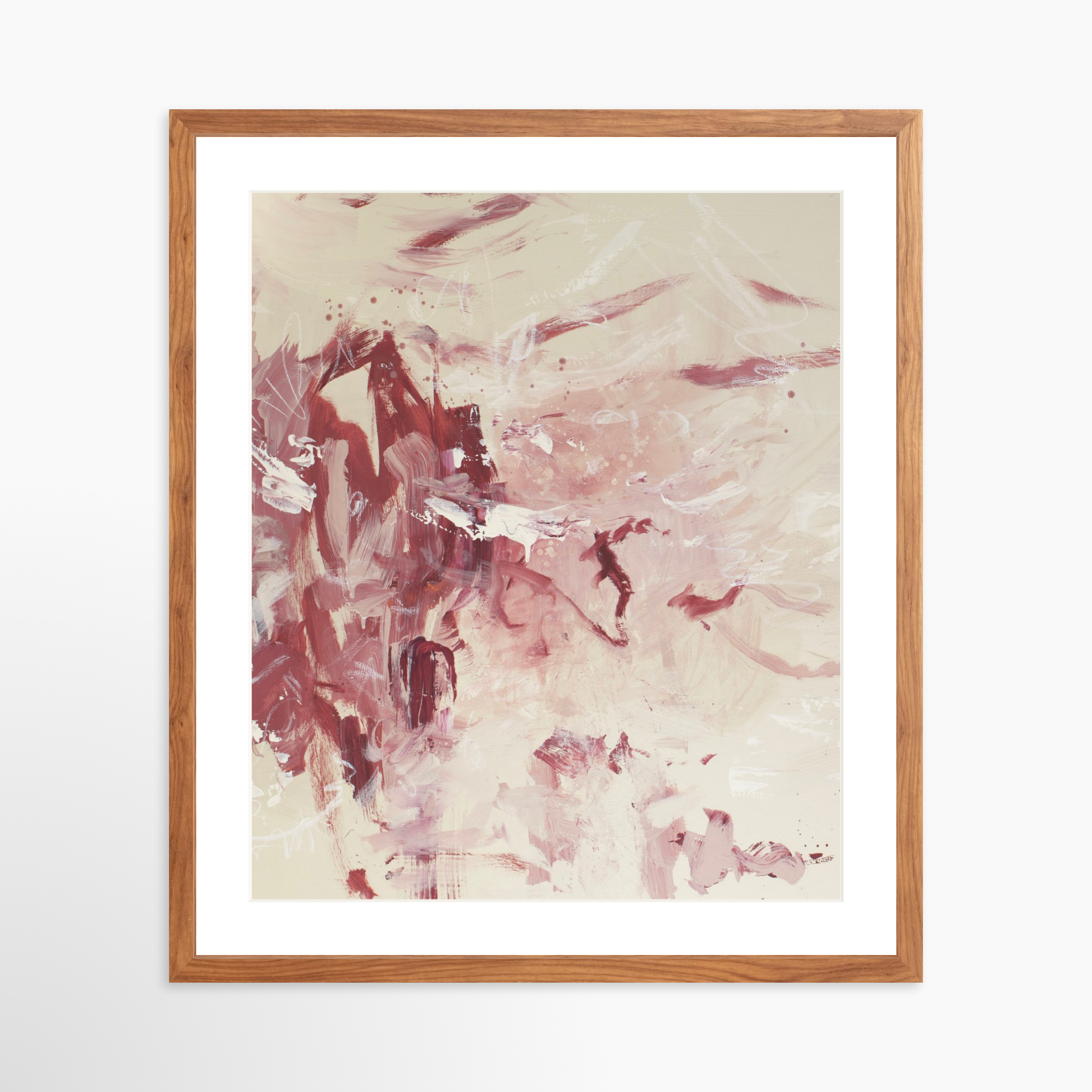 20x24 / Light Walnut Frame + White Mat