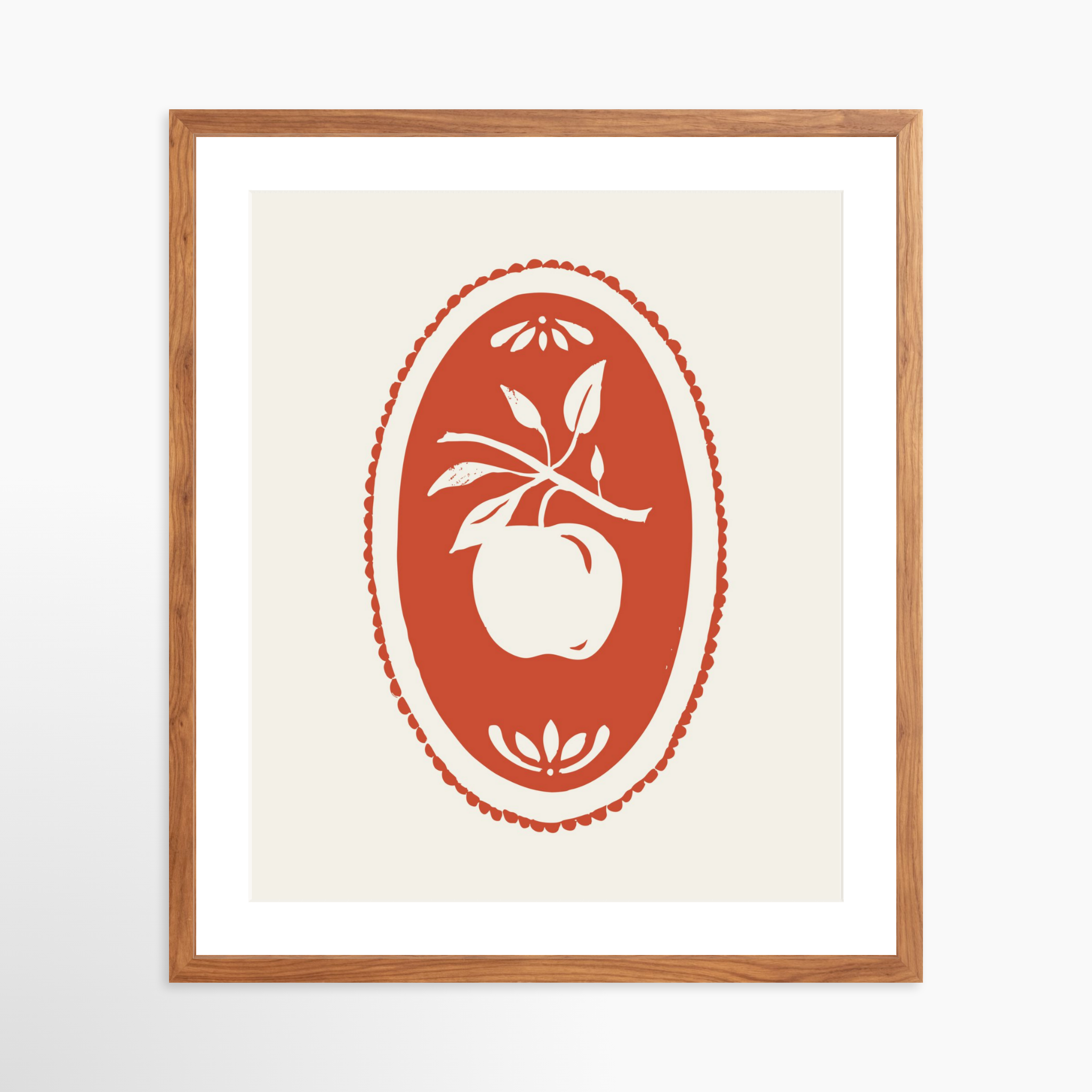 20x24 / Light Walnut Frame + White Mat