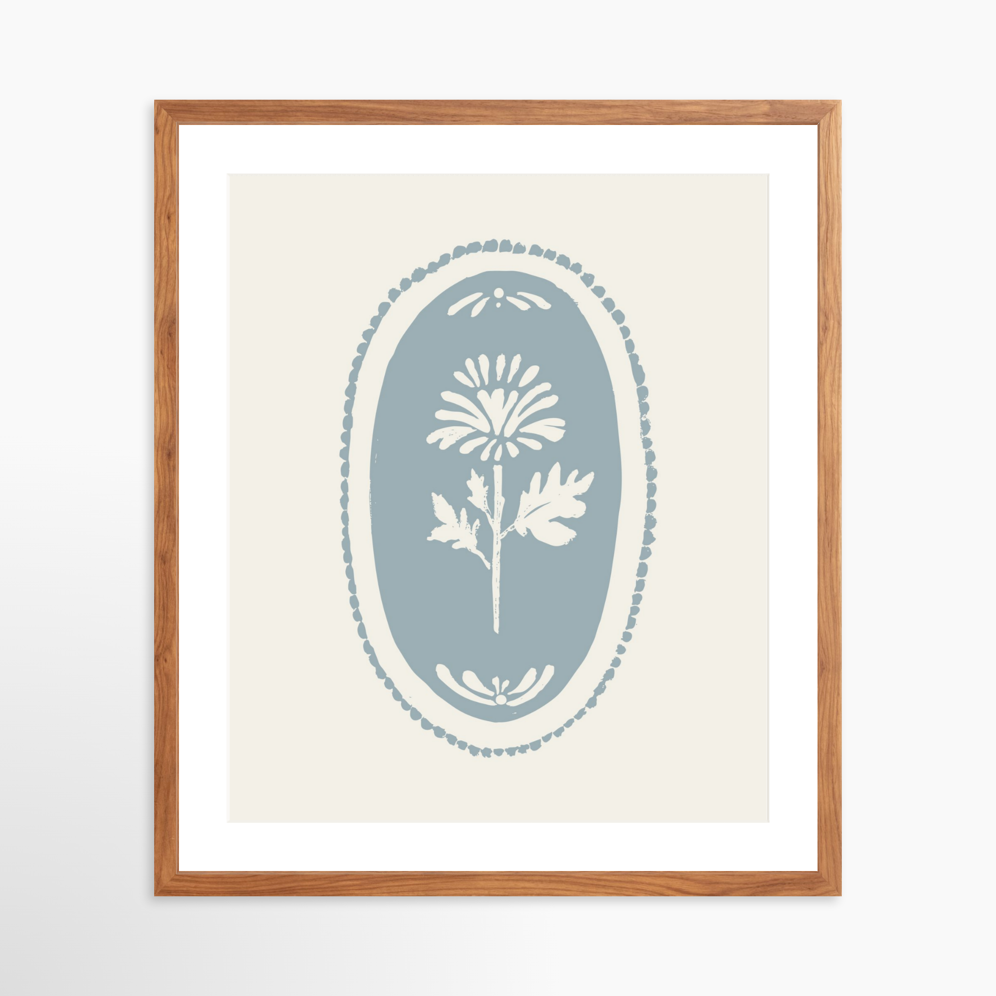 20x24 / Light Walnut Frame + White Mat