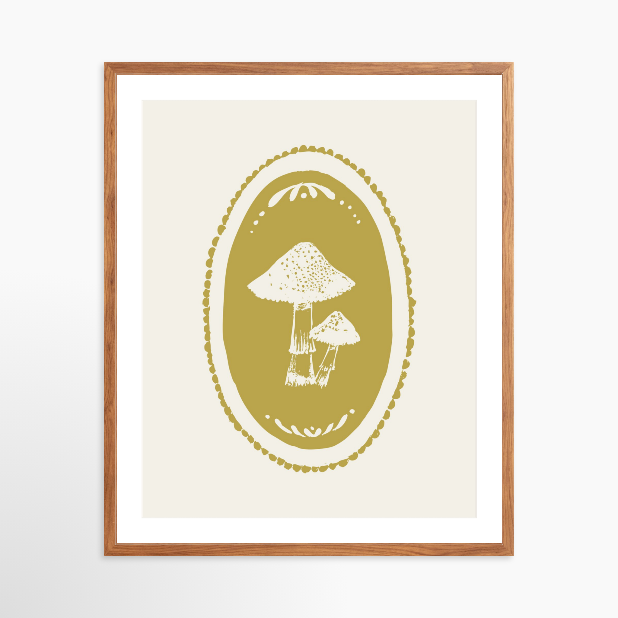 24x30 / Light Walnut Frame + White Mat