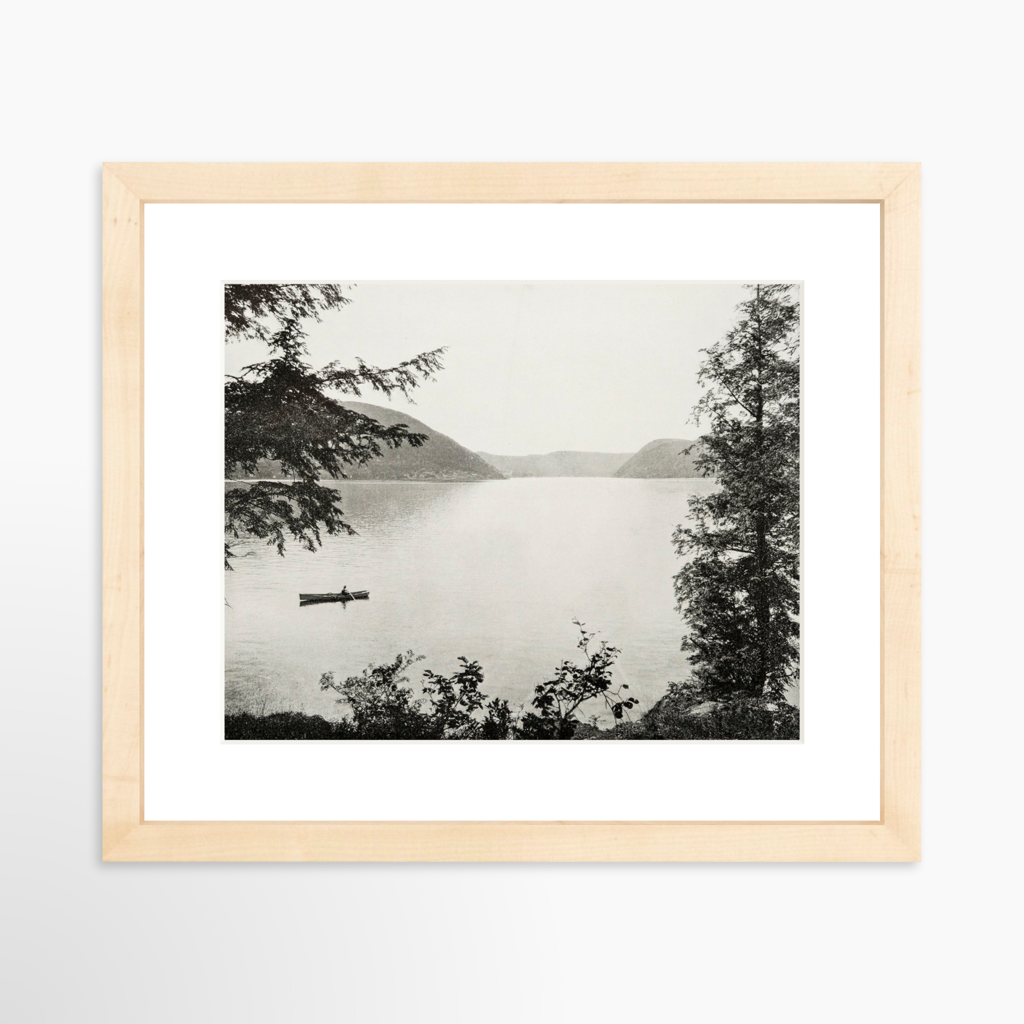 10x8 / Natural Frame + White Mat