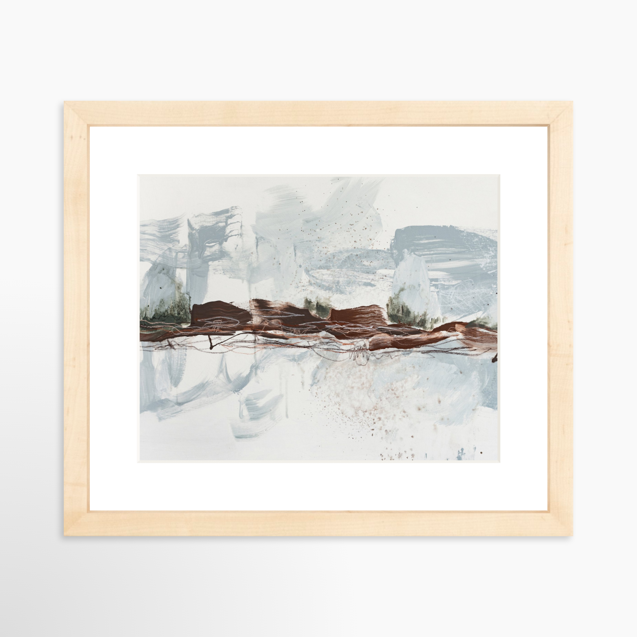 10x8 / Natural Frame + White Mat