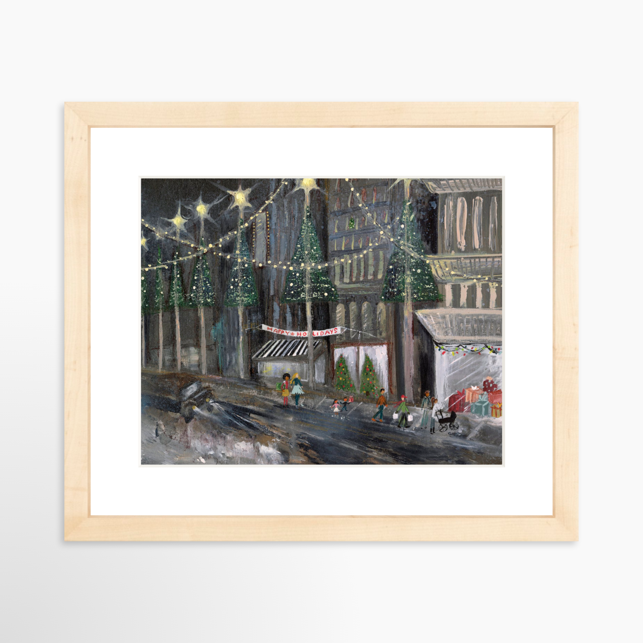 10x8 / Natural Frame + White Mat