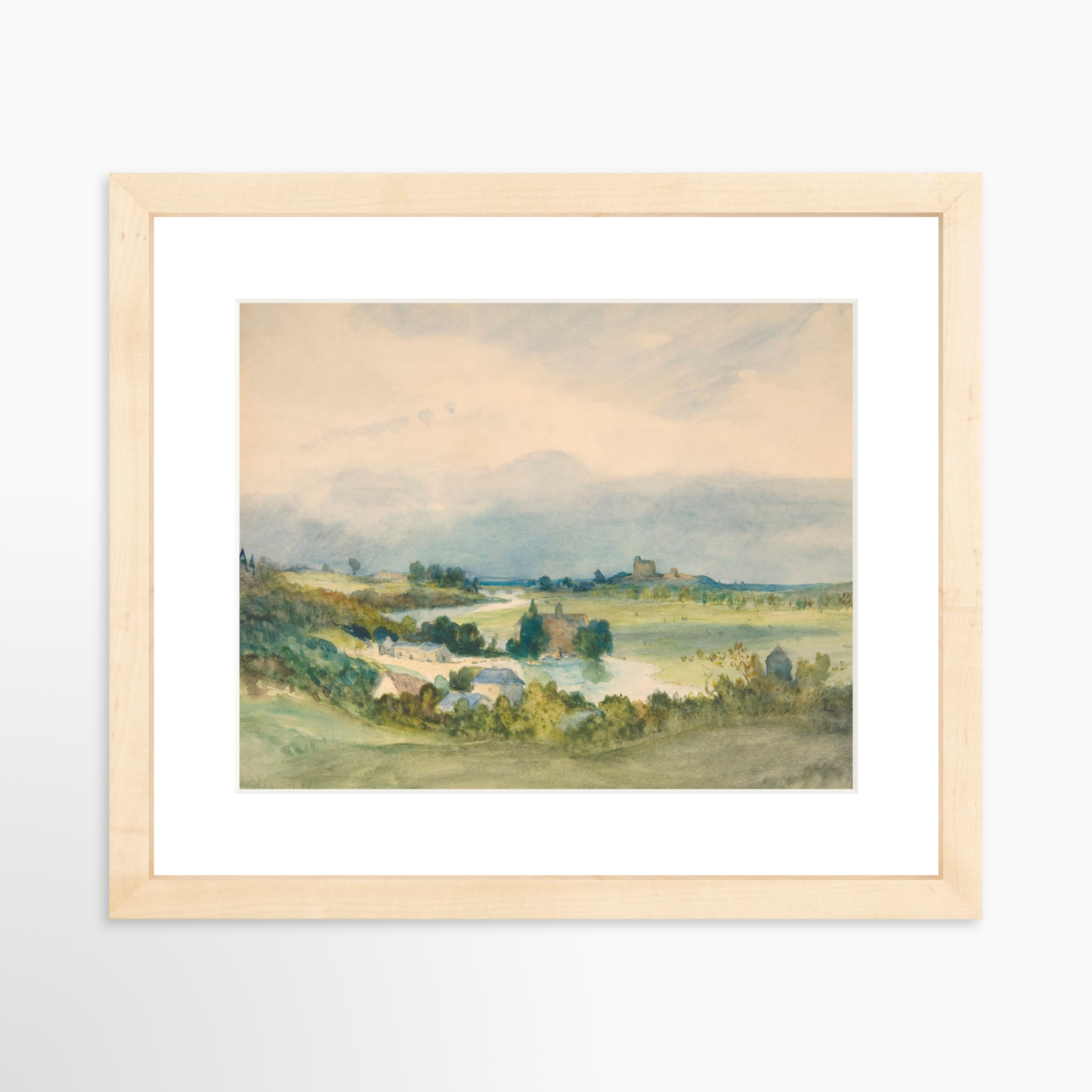 10x8 / Natural Frame + White Mat