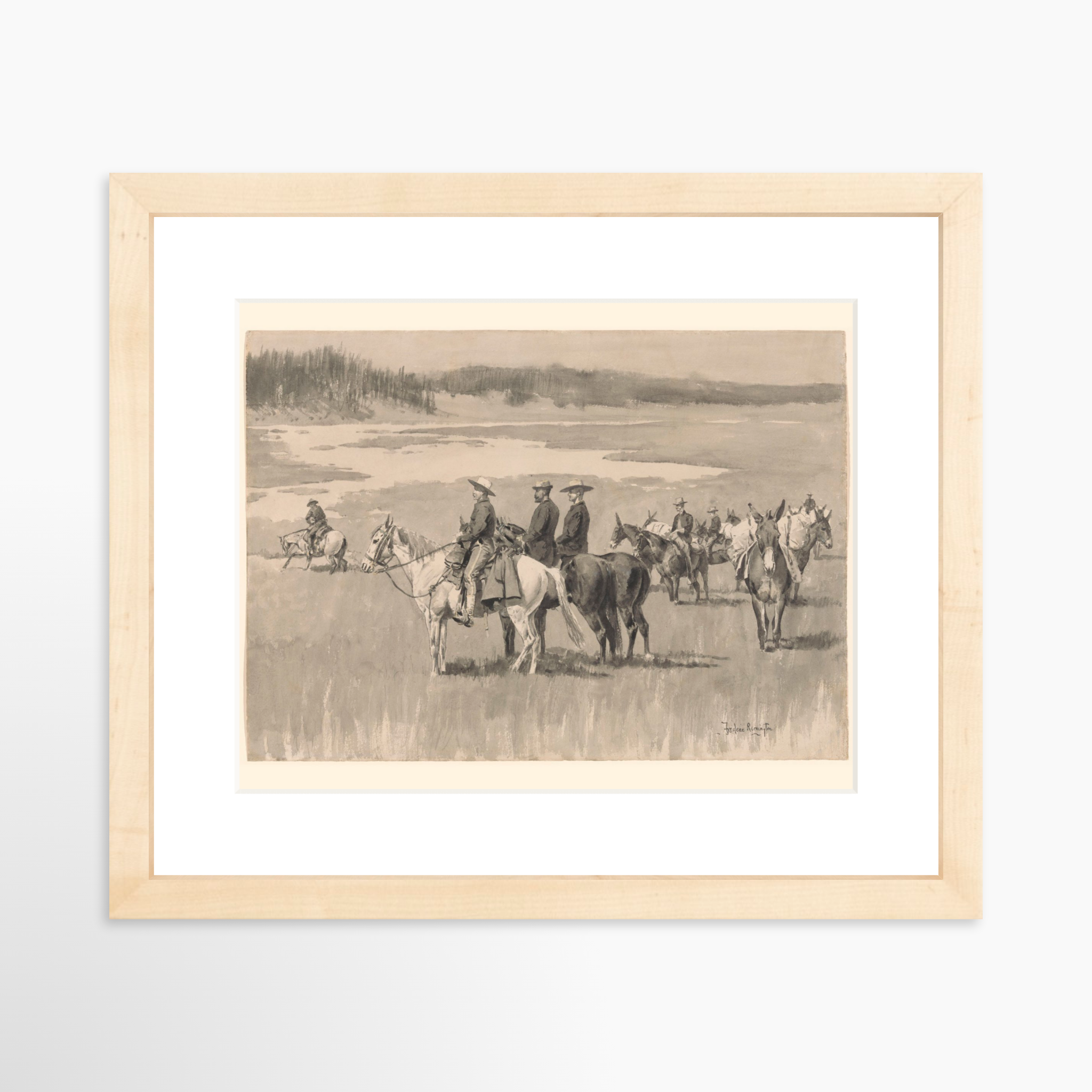 10x8 / Natural Frame + White Mat
