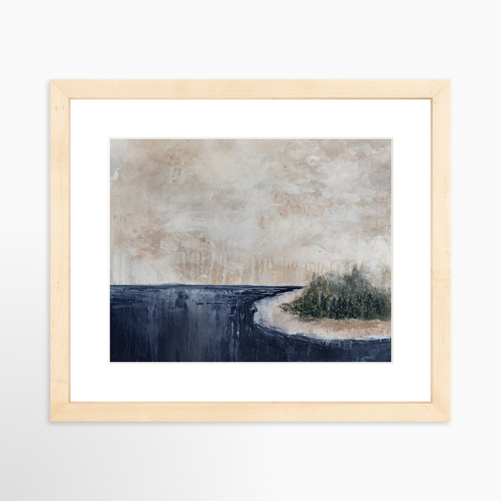 10x8 / Natural Frame + White Mat