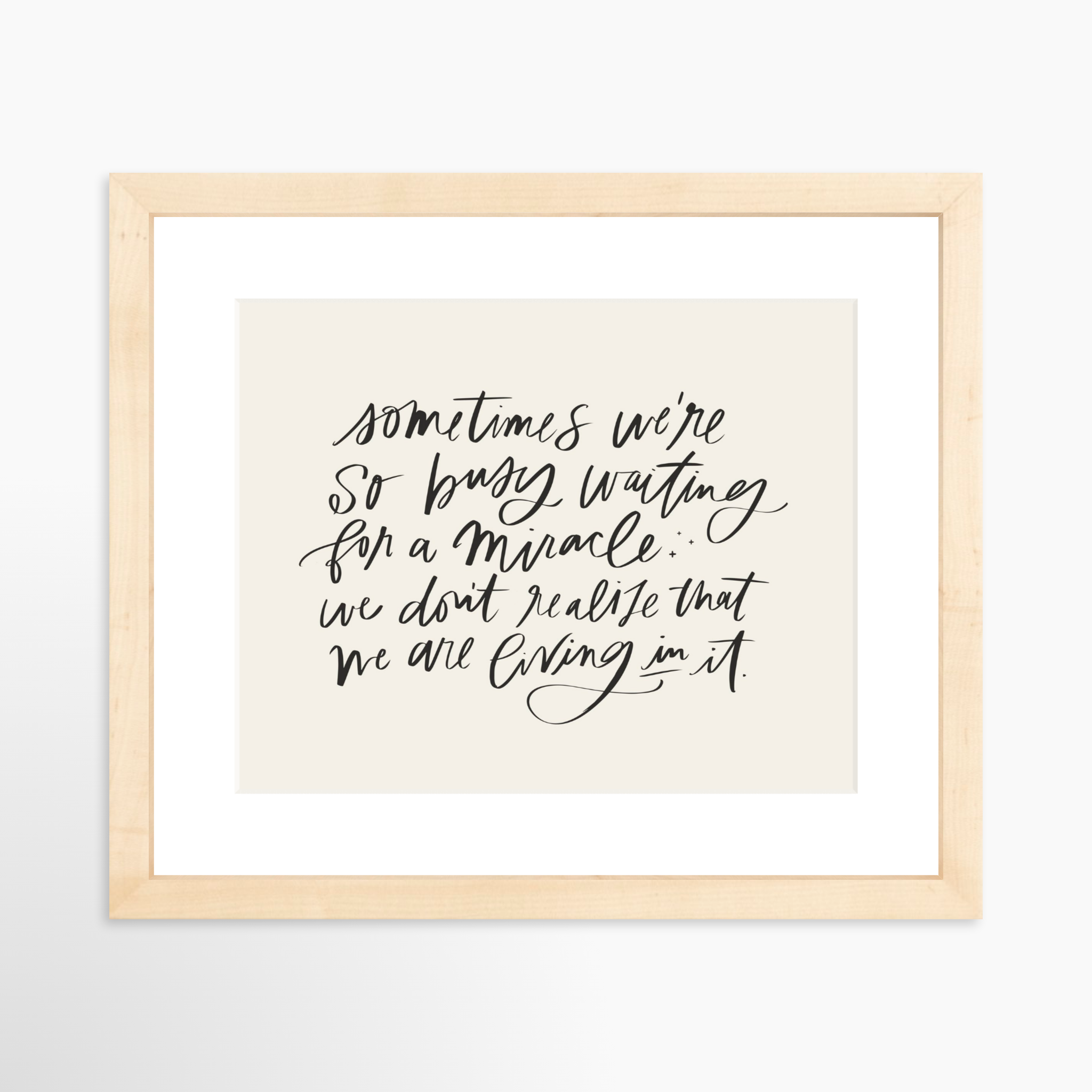 10x8 / Natural Frame + White Mat