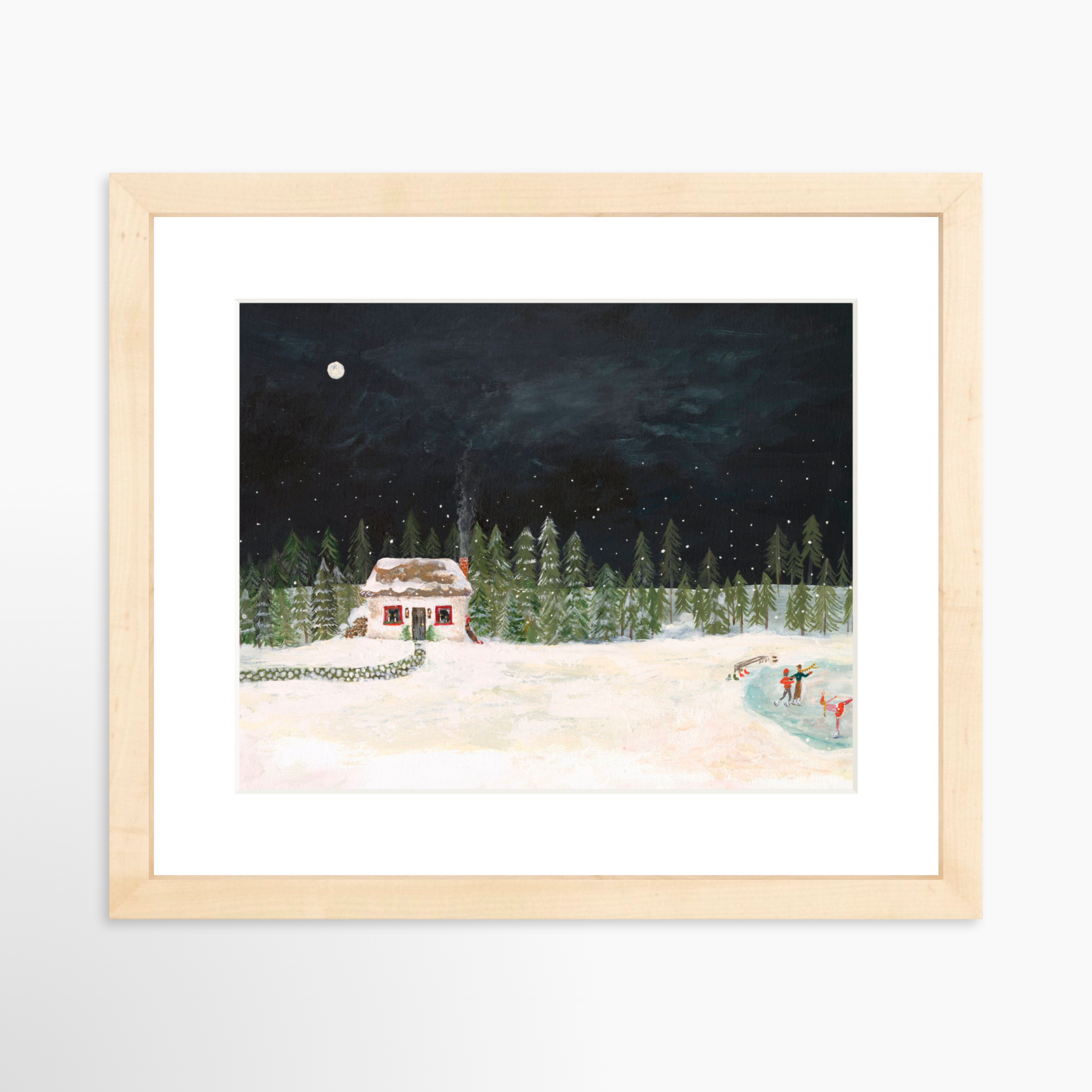 10x8 / Natural Frame + White Mat