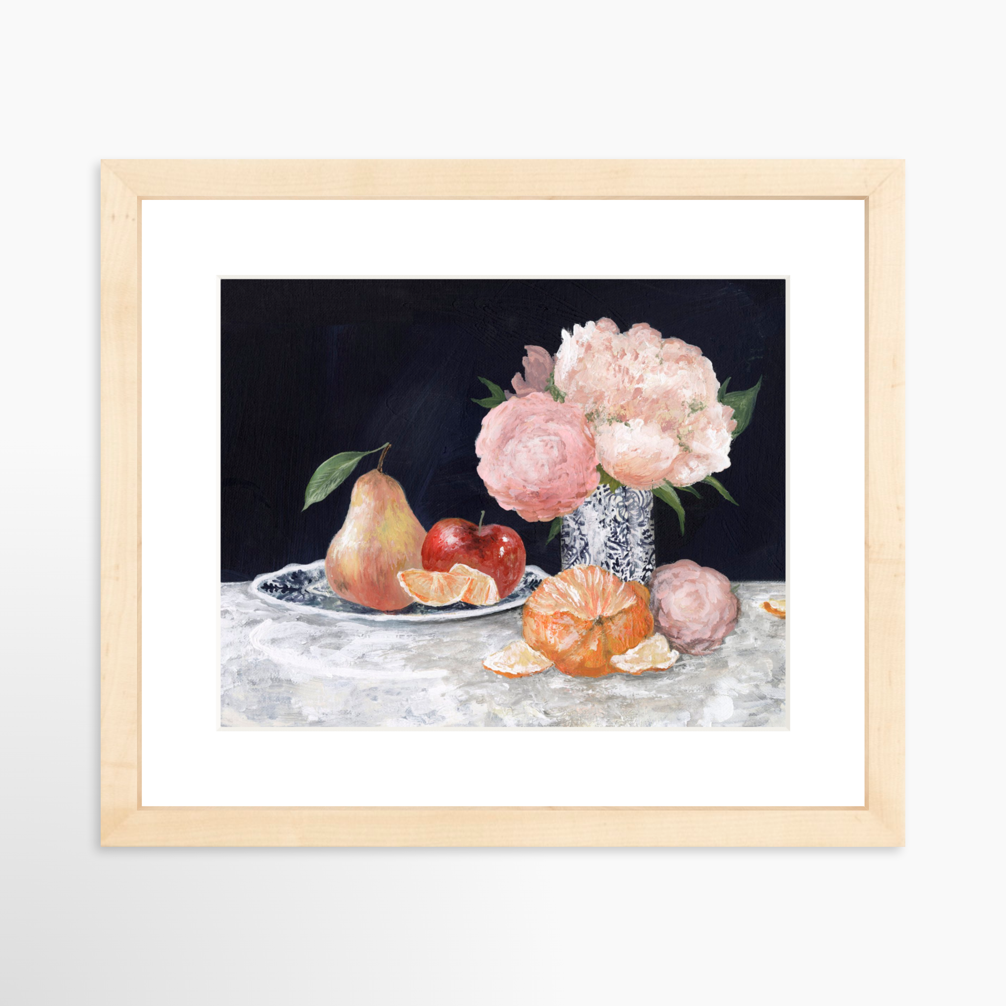 10x8 / Natural Frame + White Mat