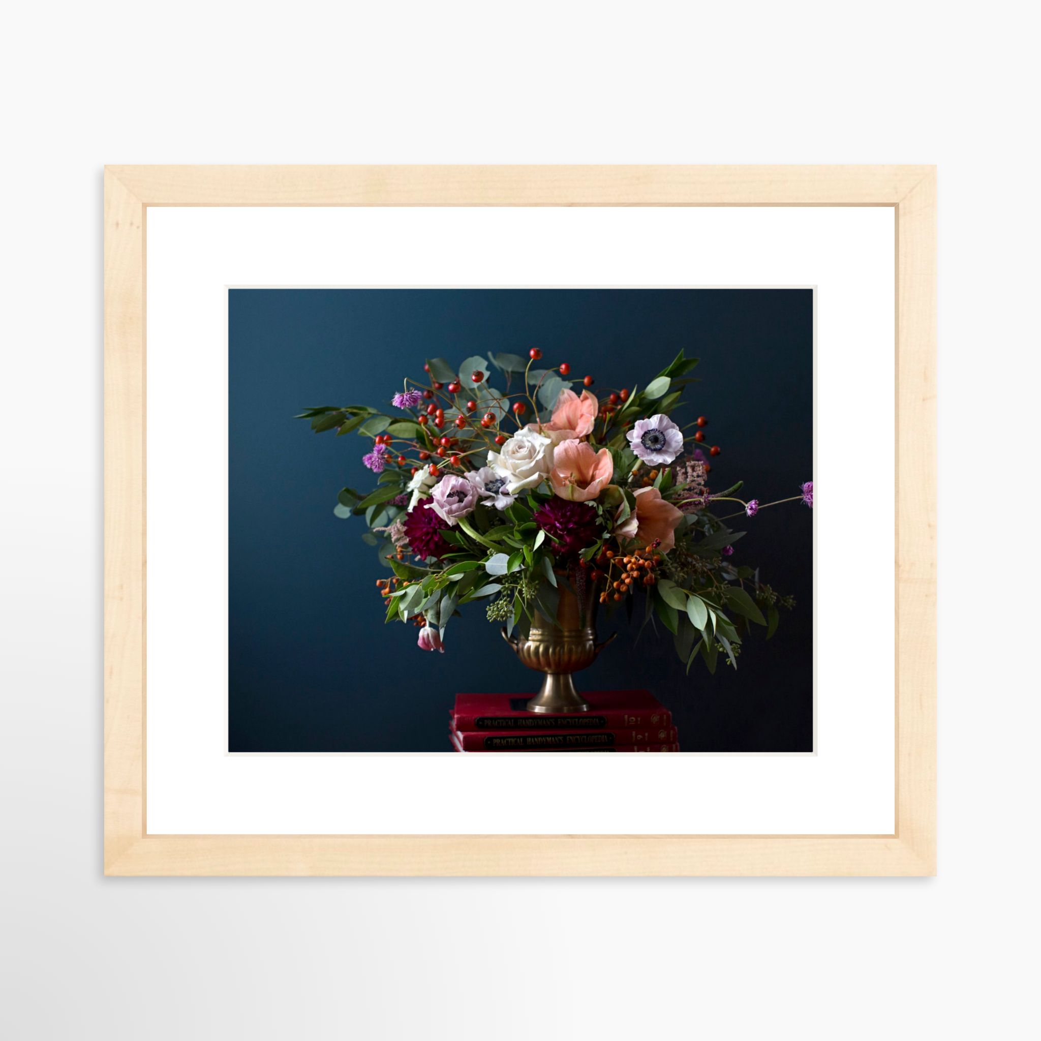 10x8 / Natural Frame + White Mat