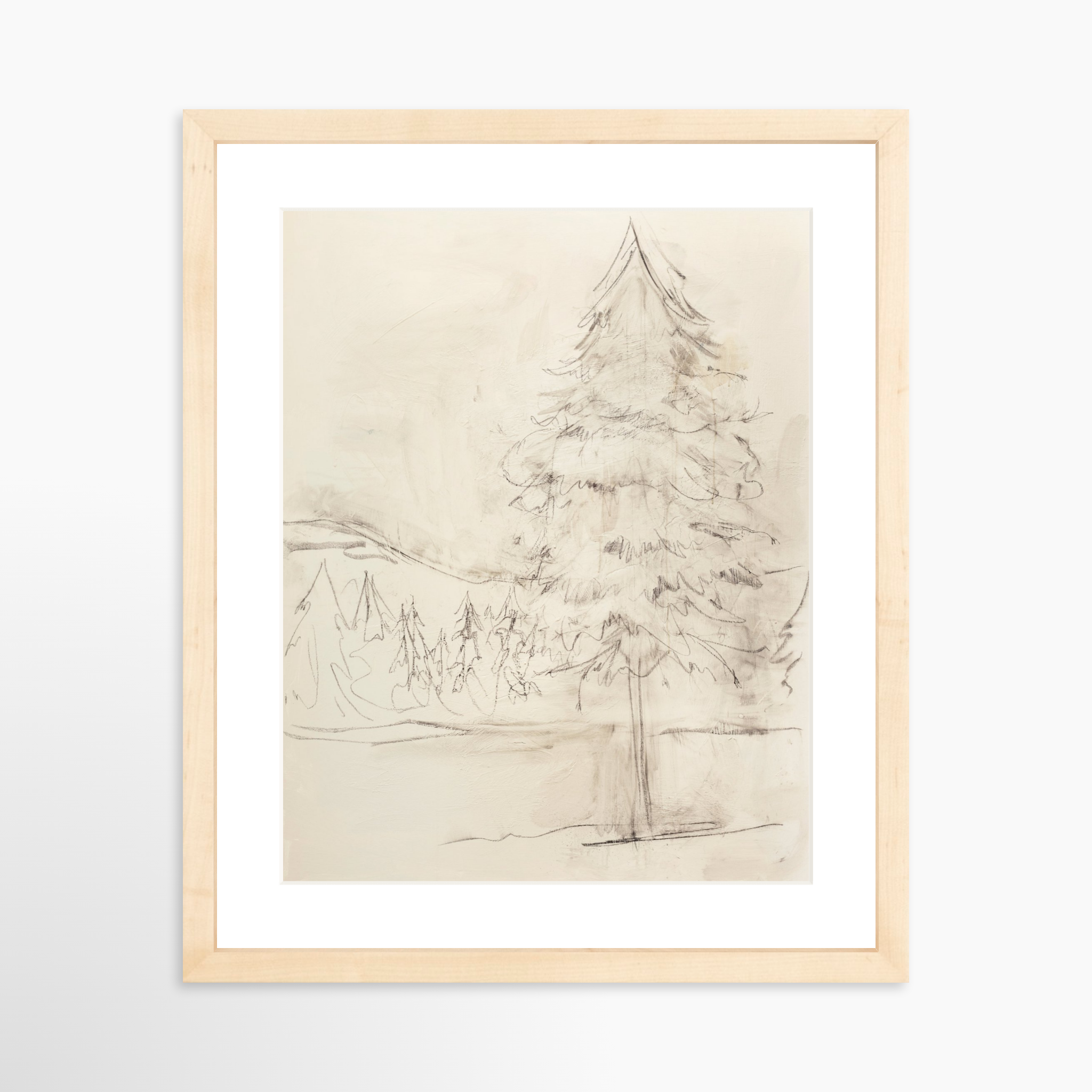 11x14 / Natural Frame + White Mat