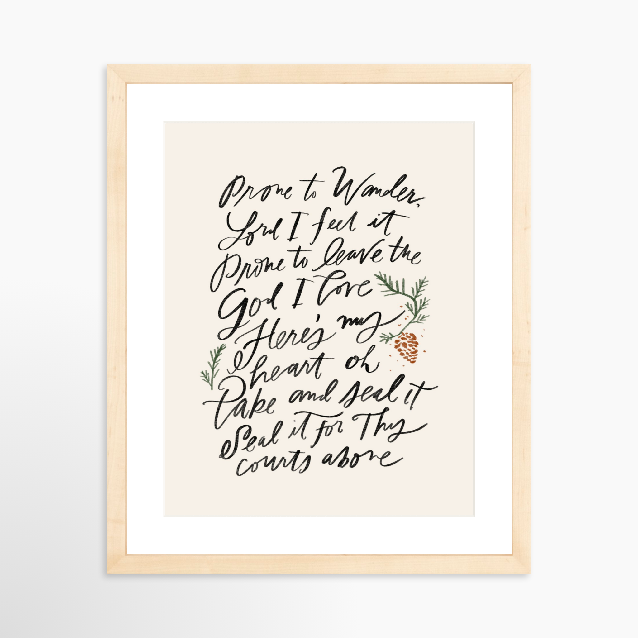 11x14 / Natural Frame + White Mat