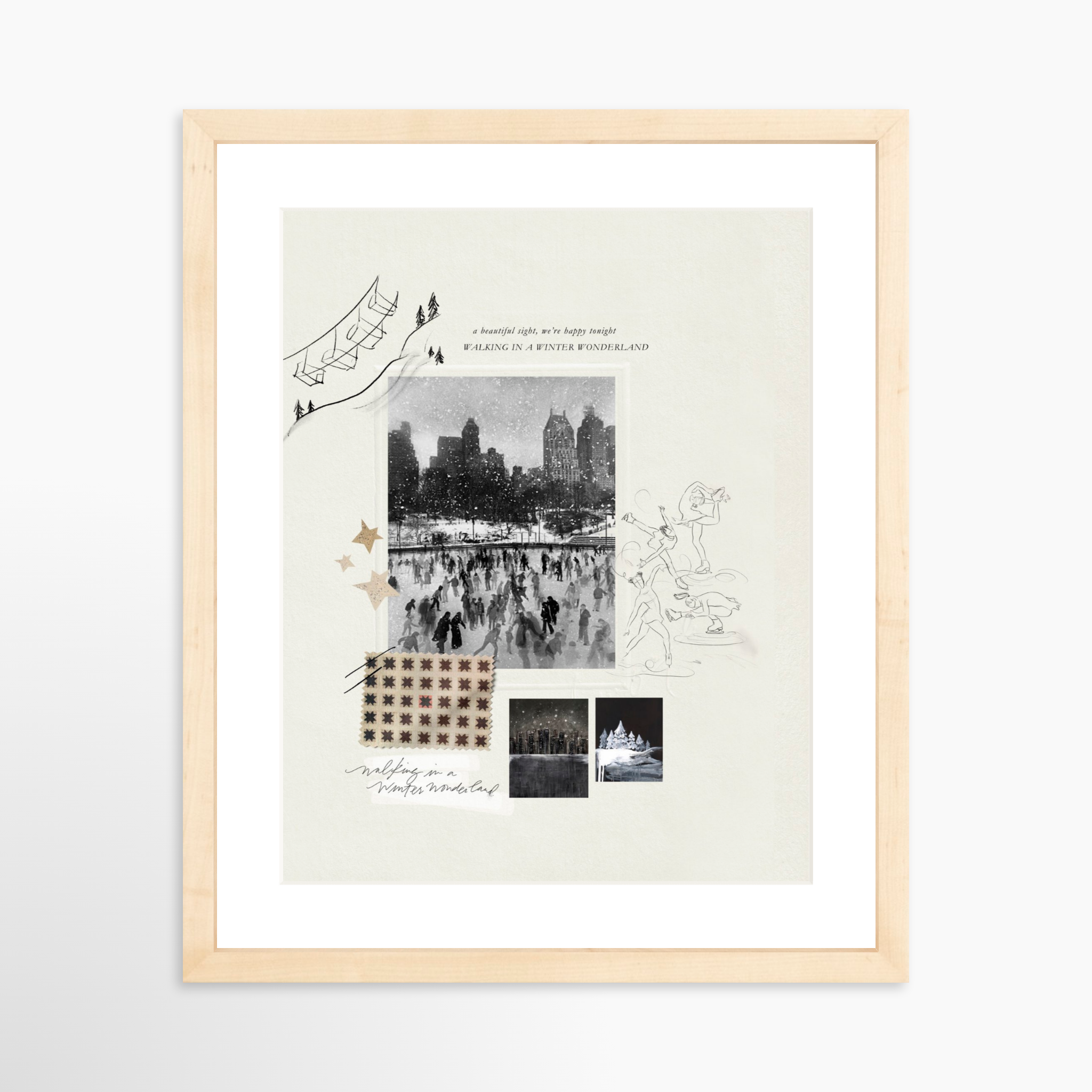 11x14 / Natural Frame + White Mat