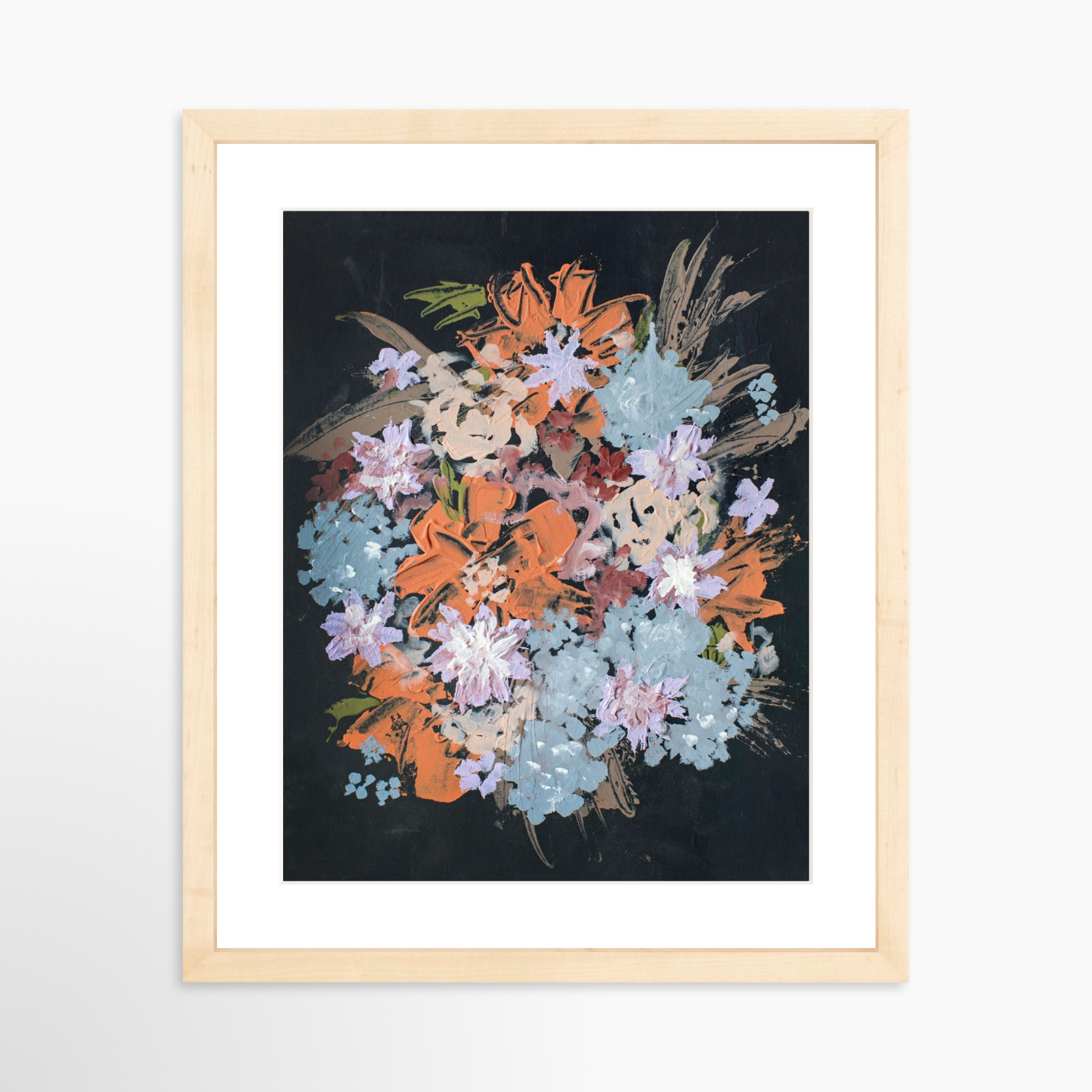 11x14 / Natural Frame + White Mat