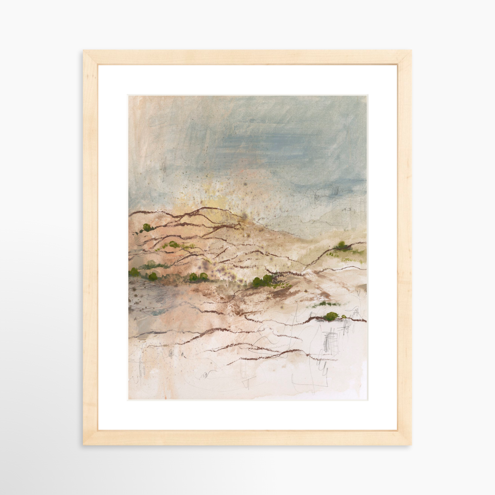 11x14 / Natural Frame + White Mat