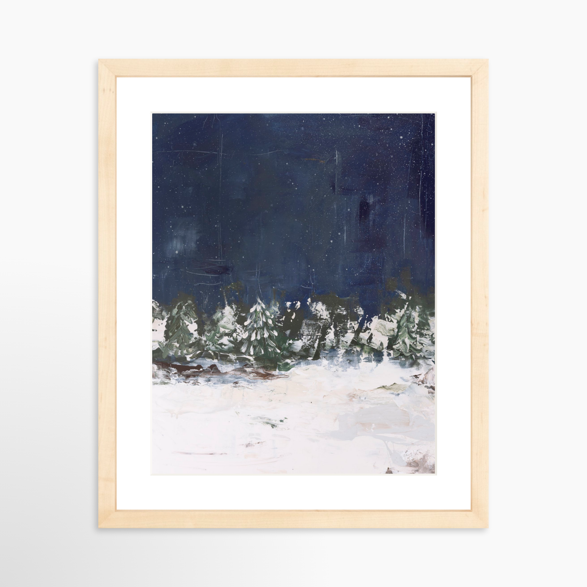 11x14 / Natural Frame + White Mat