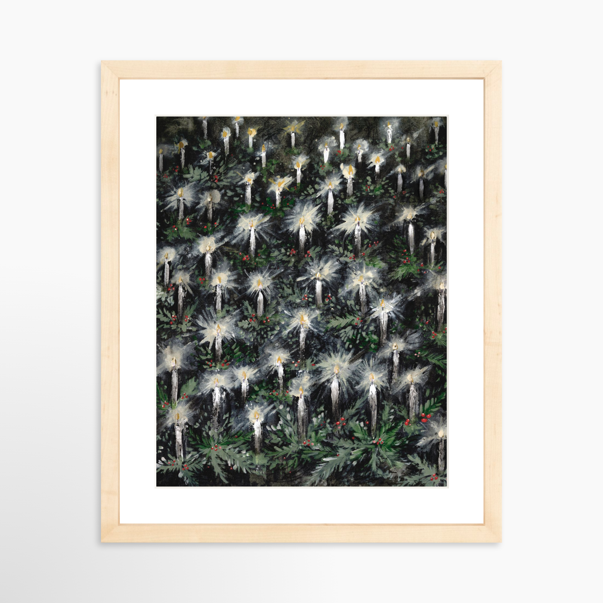 11x14 / Natural Frame + White Mat