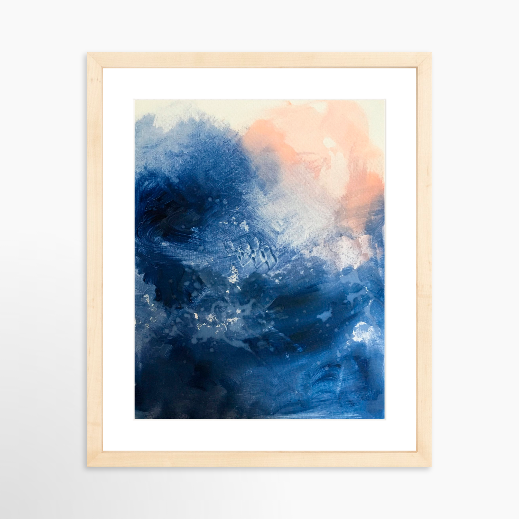 11x14 / Natural Frame + White Mat