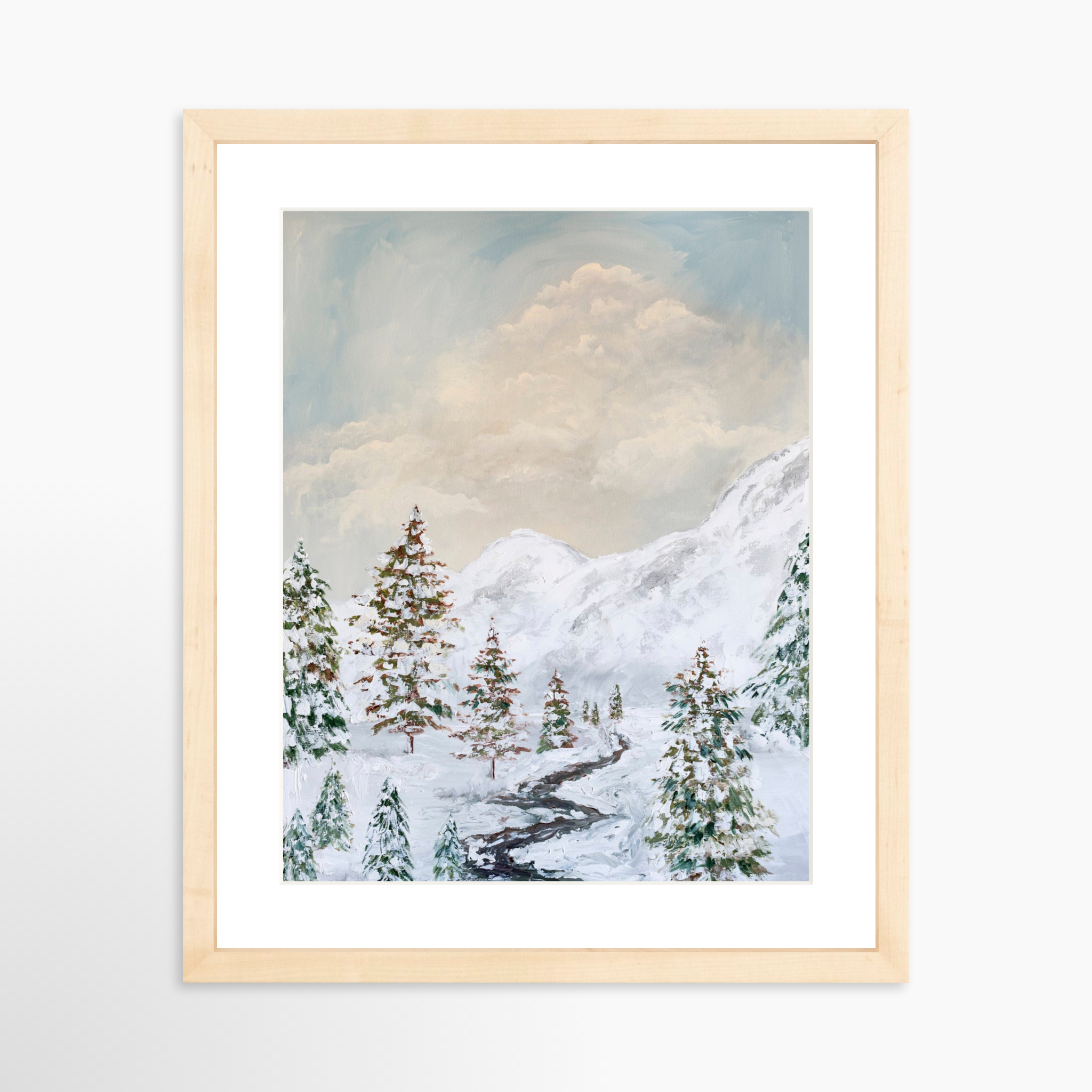 11x14 / Natural Frame + White Mat