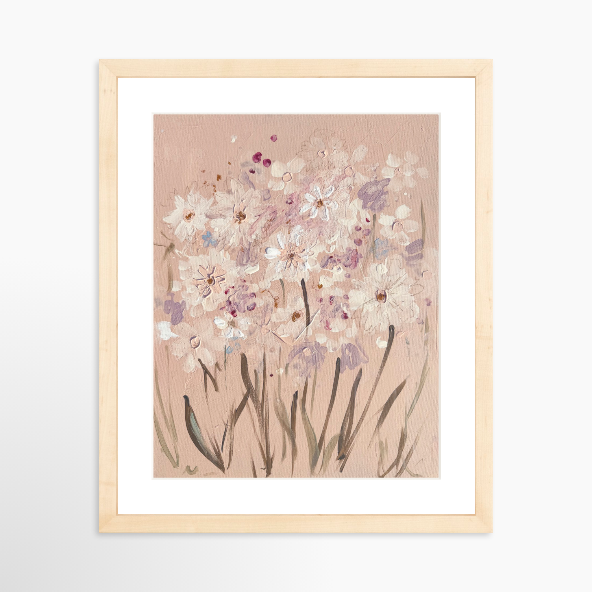 11x14 / Natural Frame + White Mat