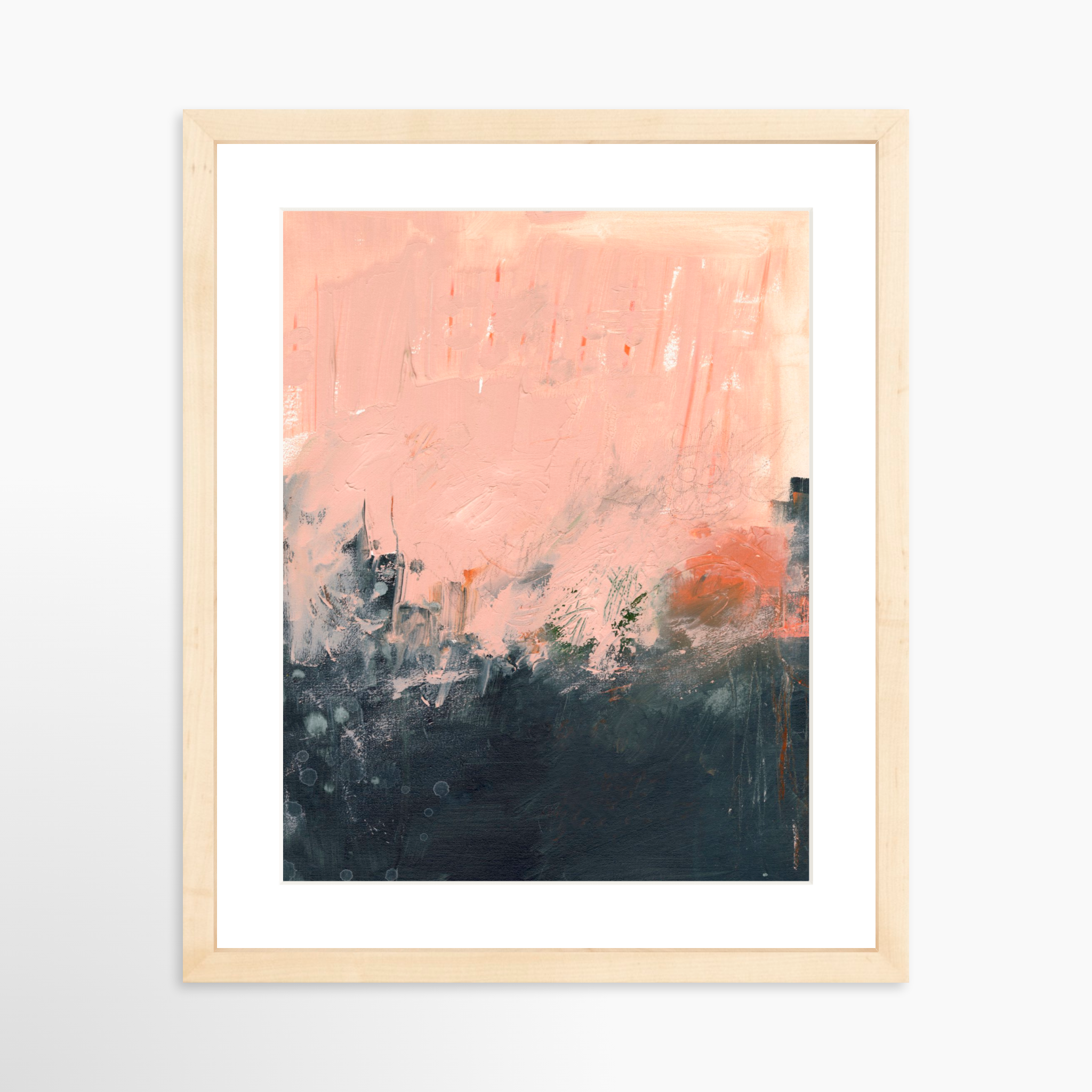 11x14 / Natural Frame + White Mat