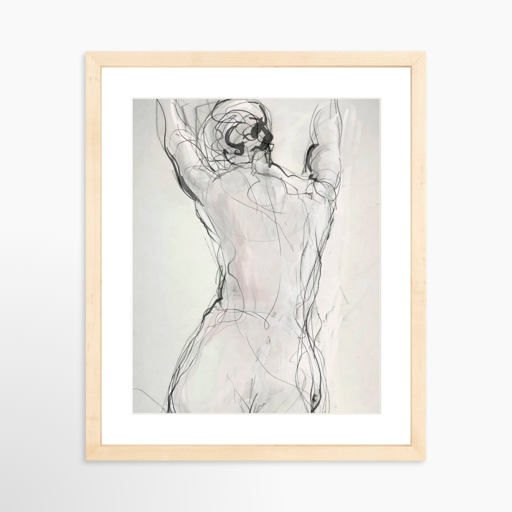 11x14 / Natural Frame + White Mat
