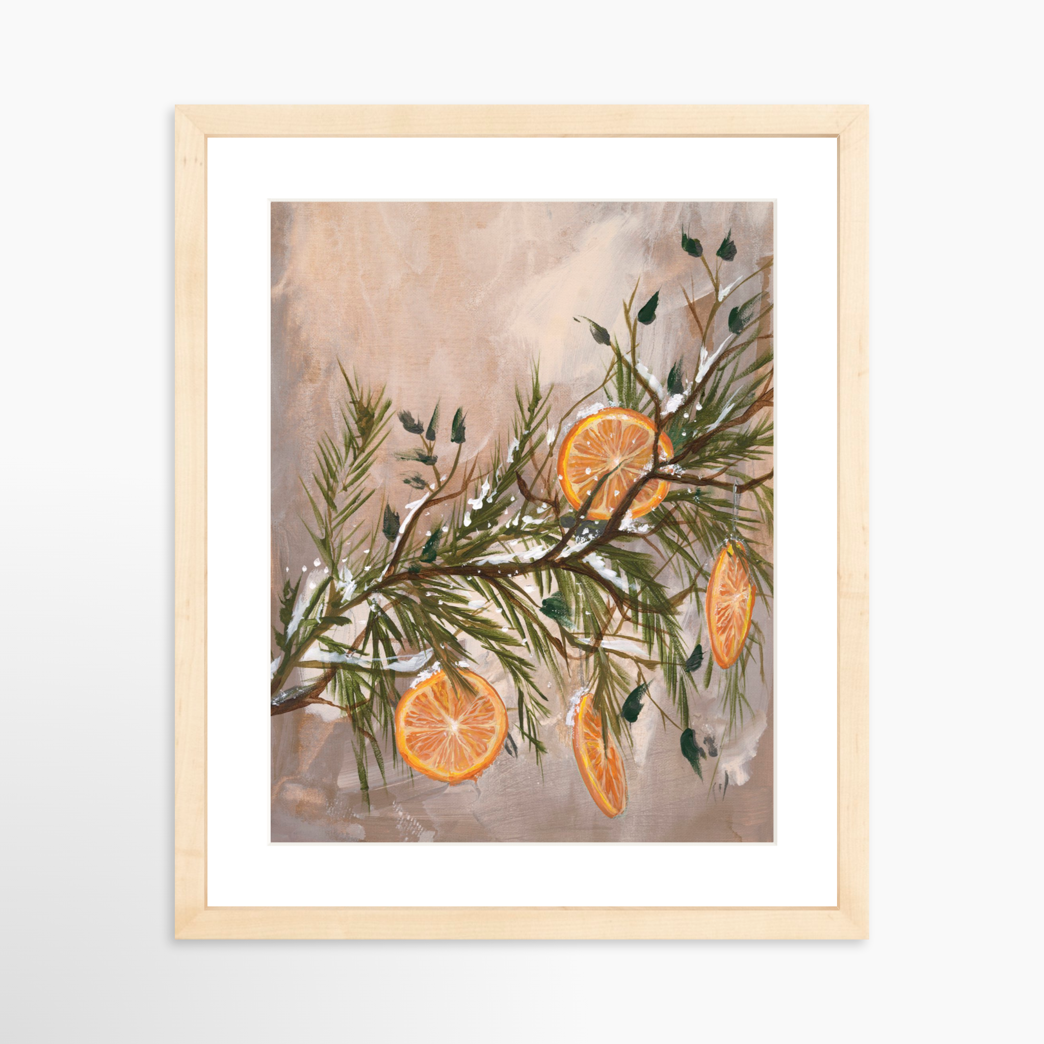 11x14 / Natural Frame + White Mat