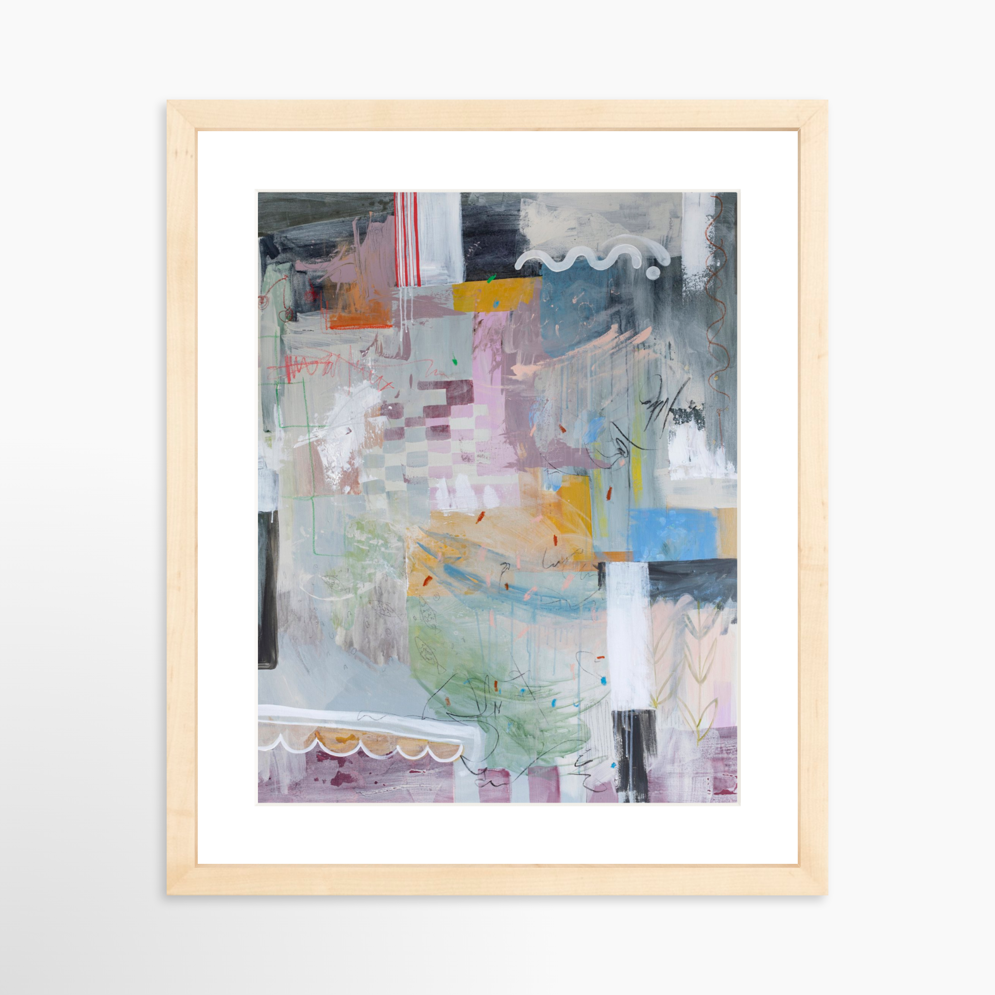 11x14 / Natural Frame + White Mat