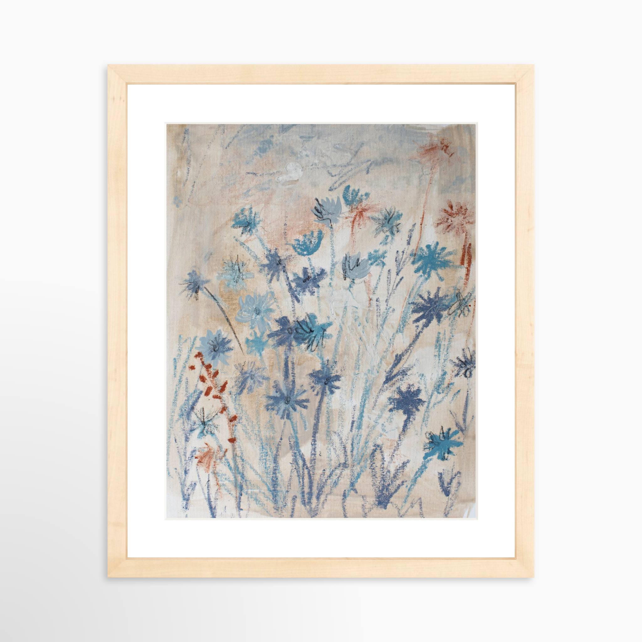 11x14 / Natural Frame + White Mat