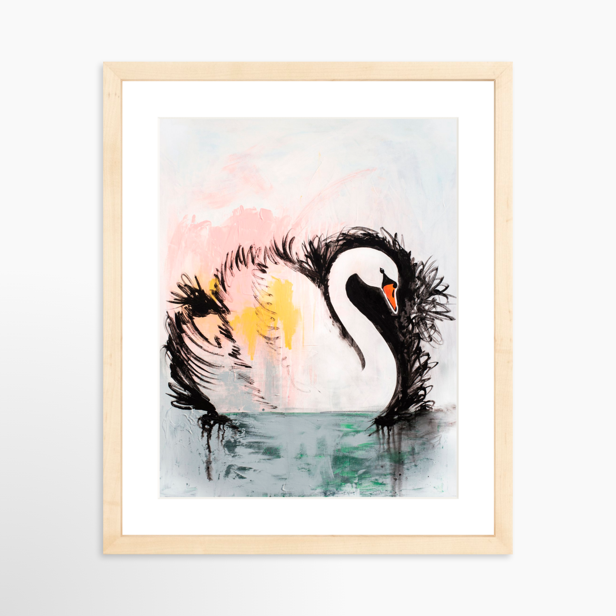 11x14 / Natural Frame + White Mat
