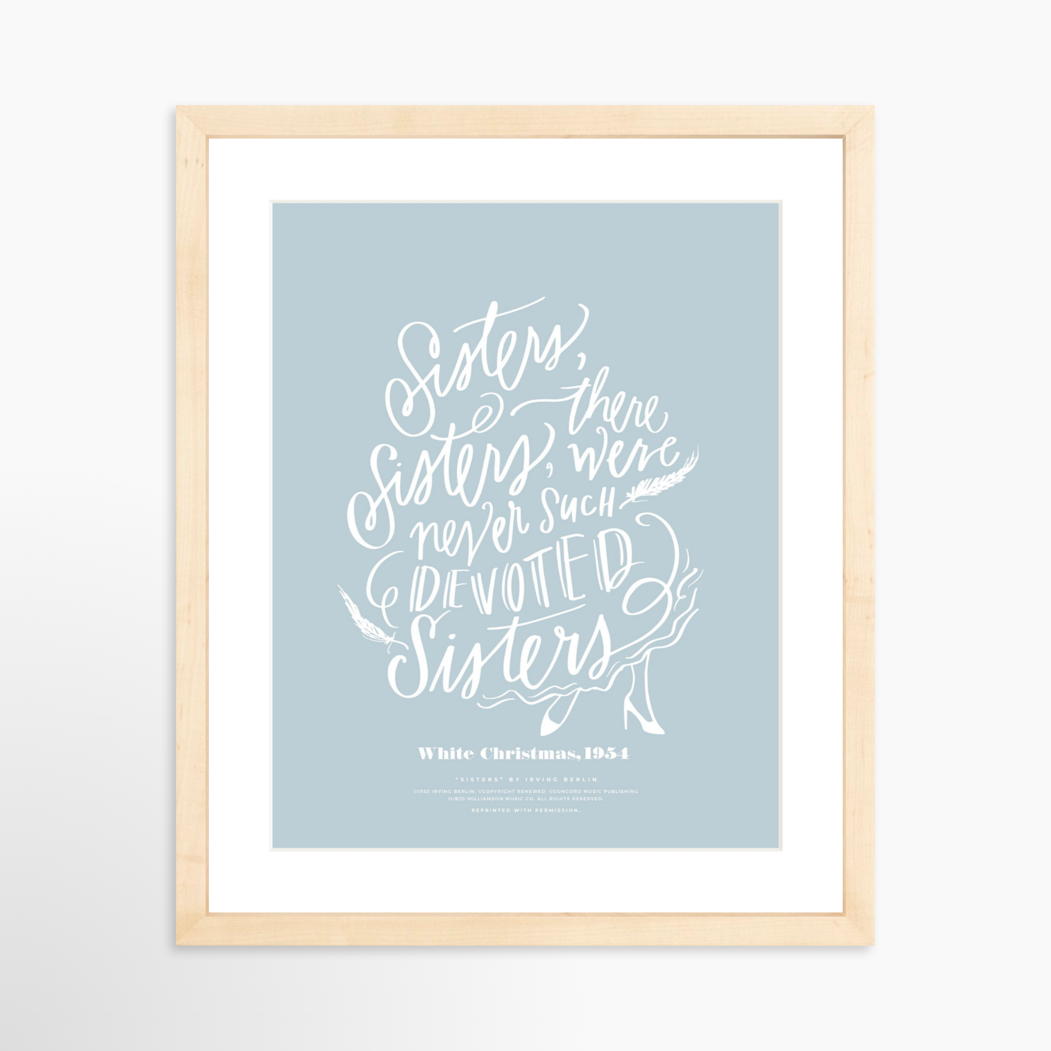 11x14 / Natural Frame + White Mat