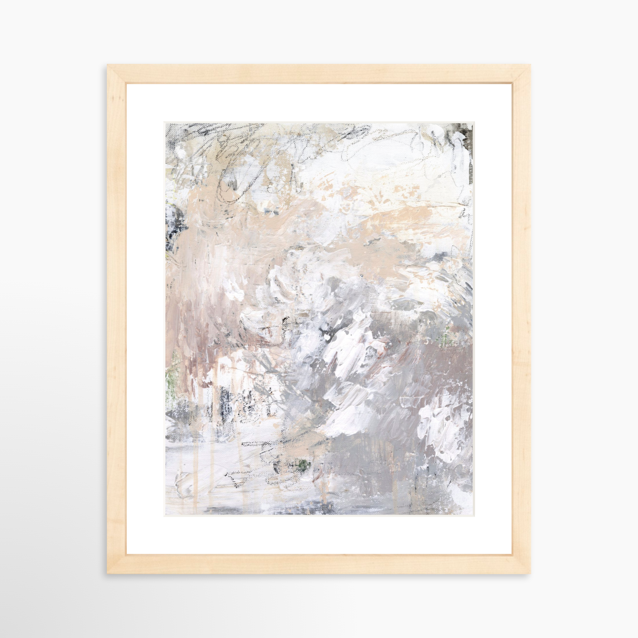 11x14 / Natural Frame + White Mat