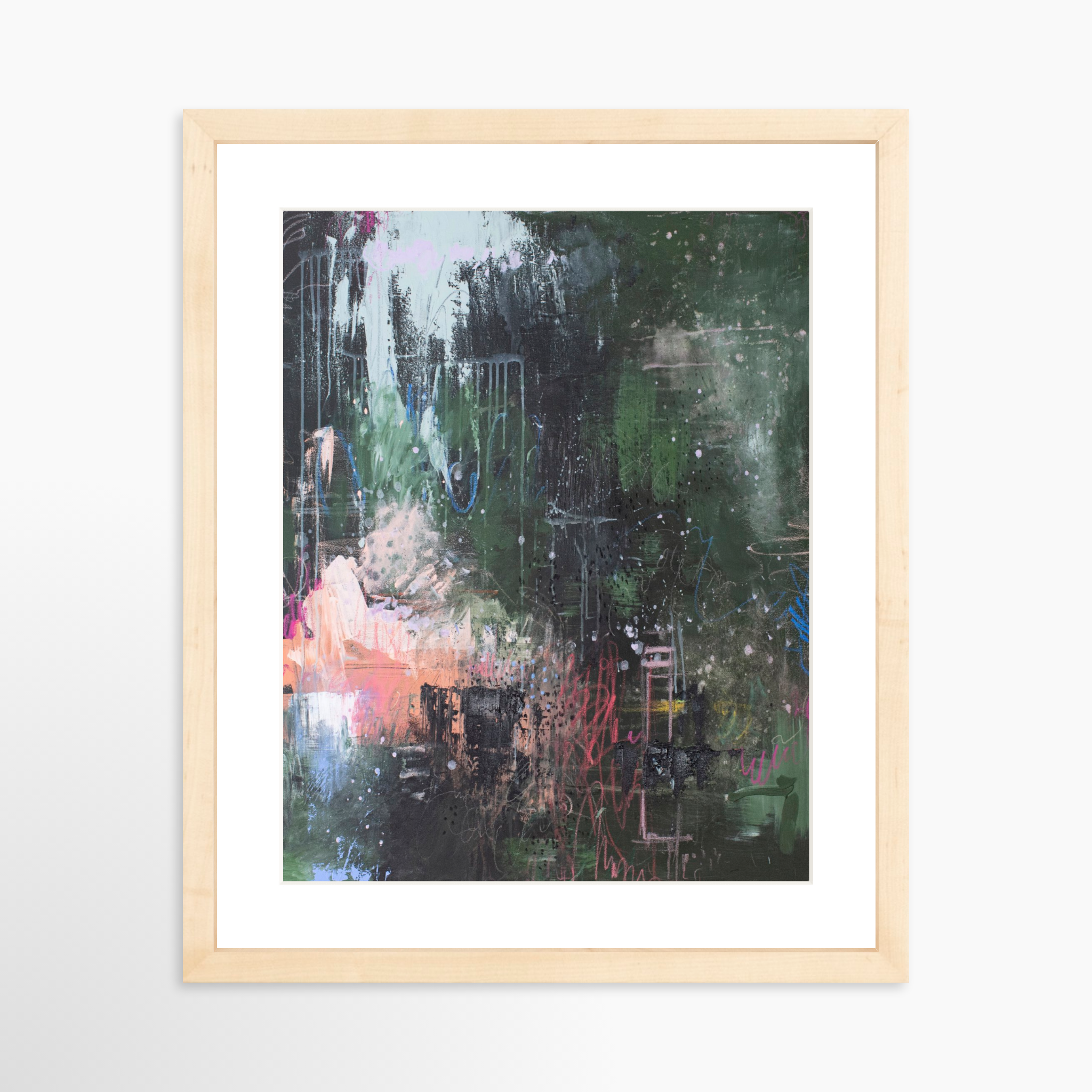 11x14 / Natural Frame + White Mat