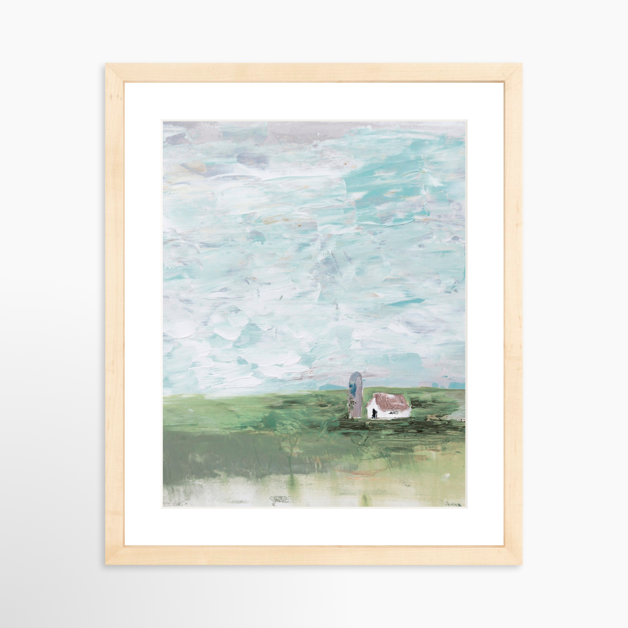 11x14 / Natural Frame + White Mat