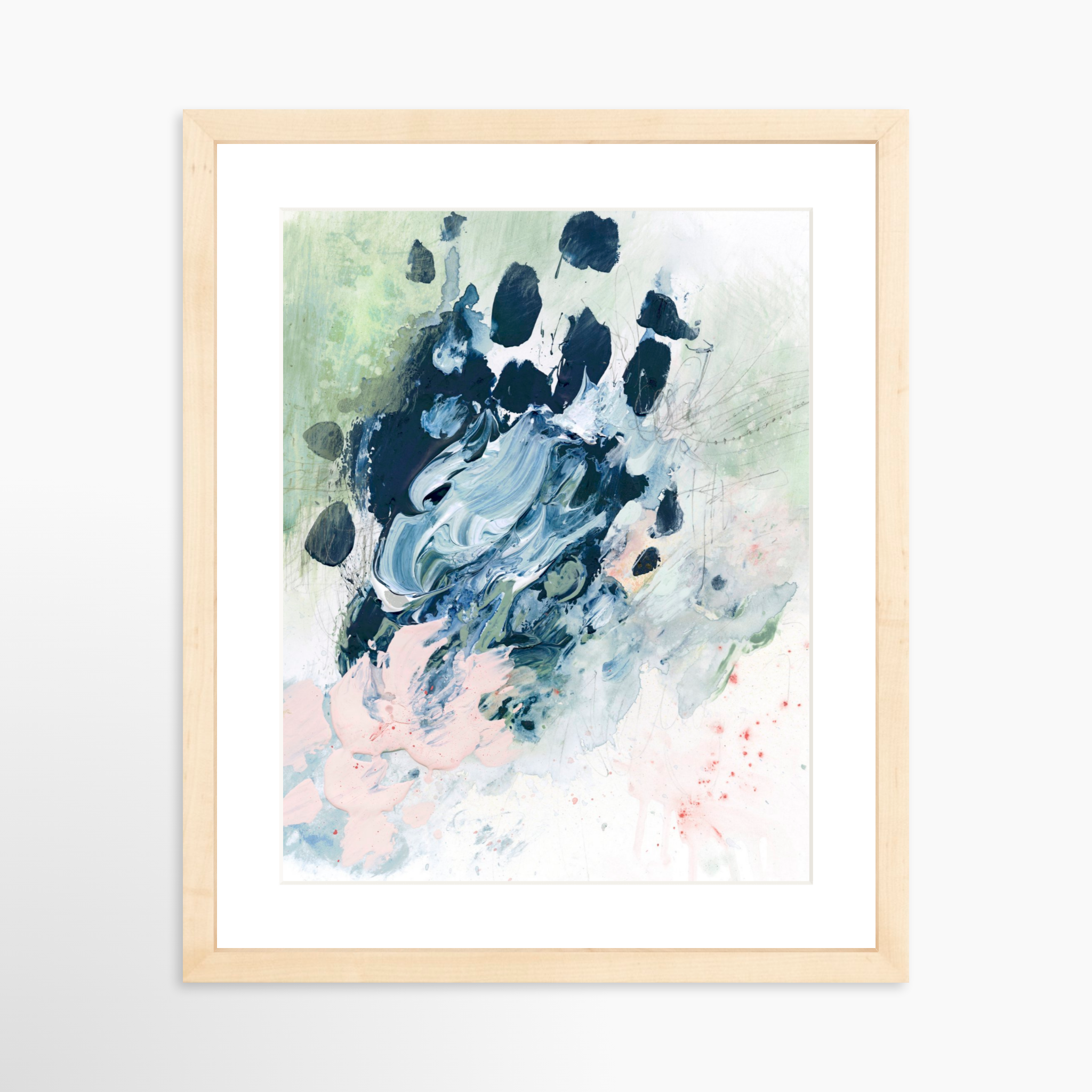 11x14 / Natural Frame + White Mat