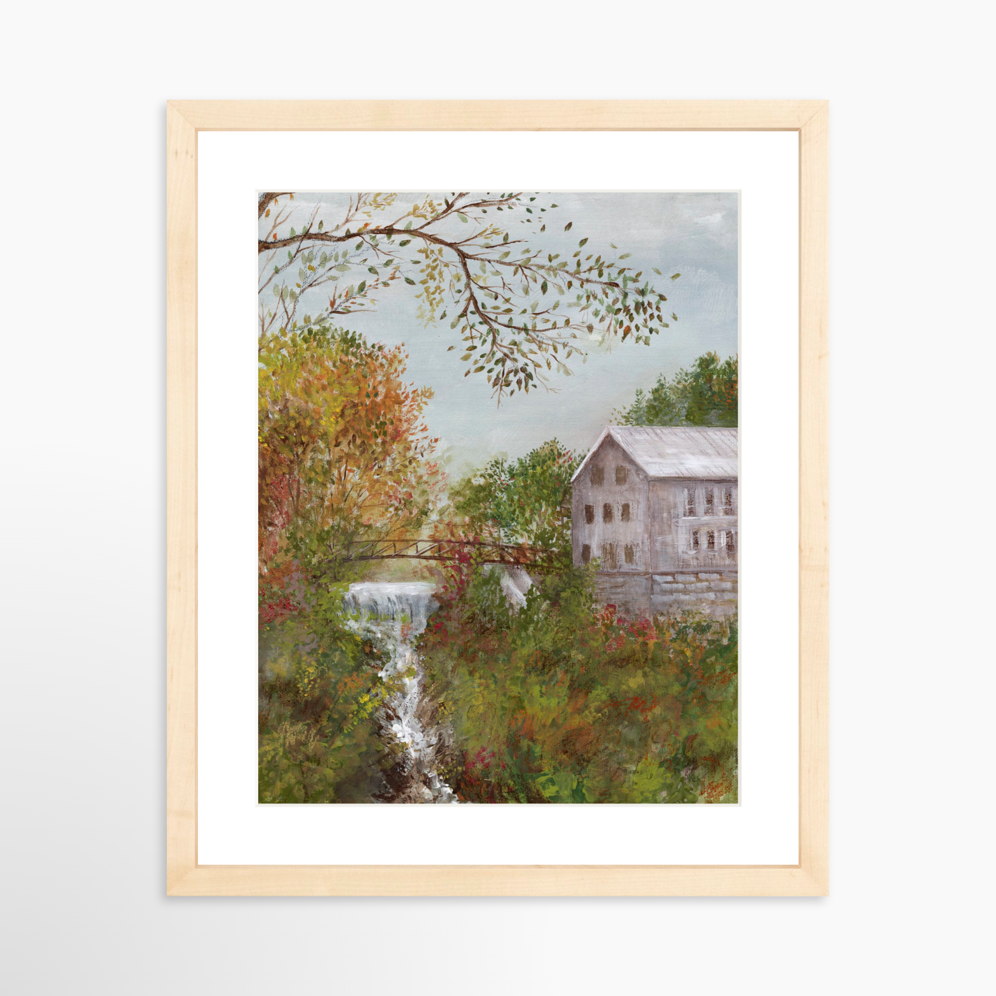 11x14 / Natural Frame + White Mat