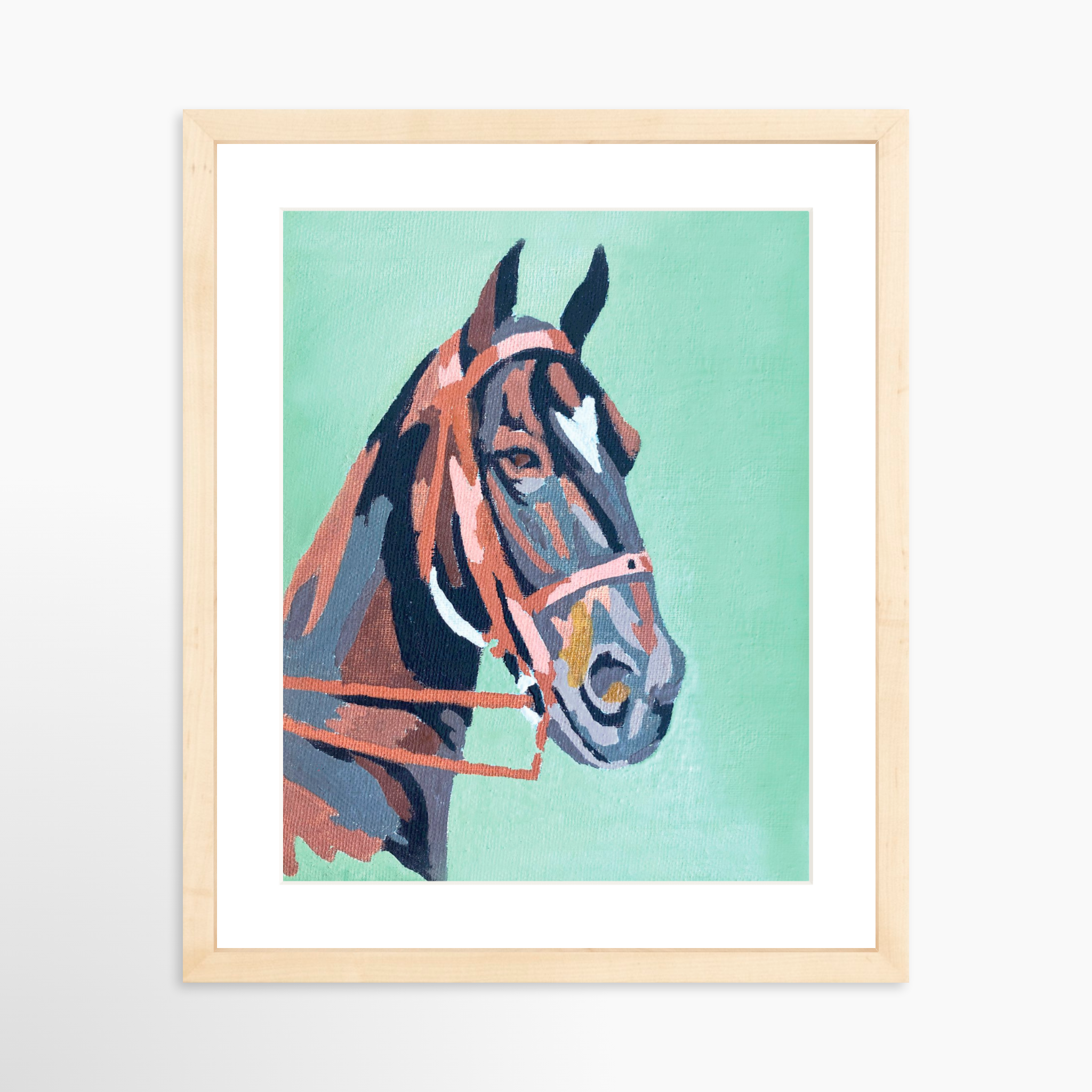 11x14 / Natural Frame + White Mat