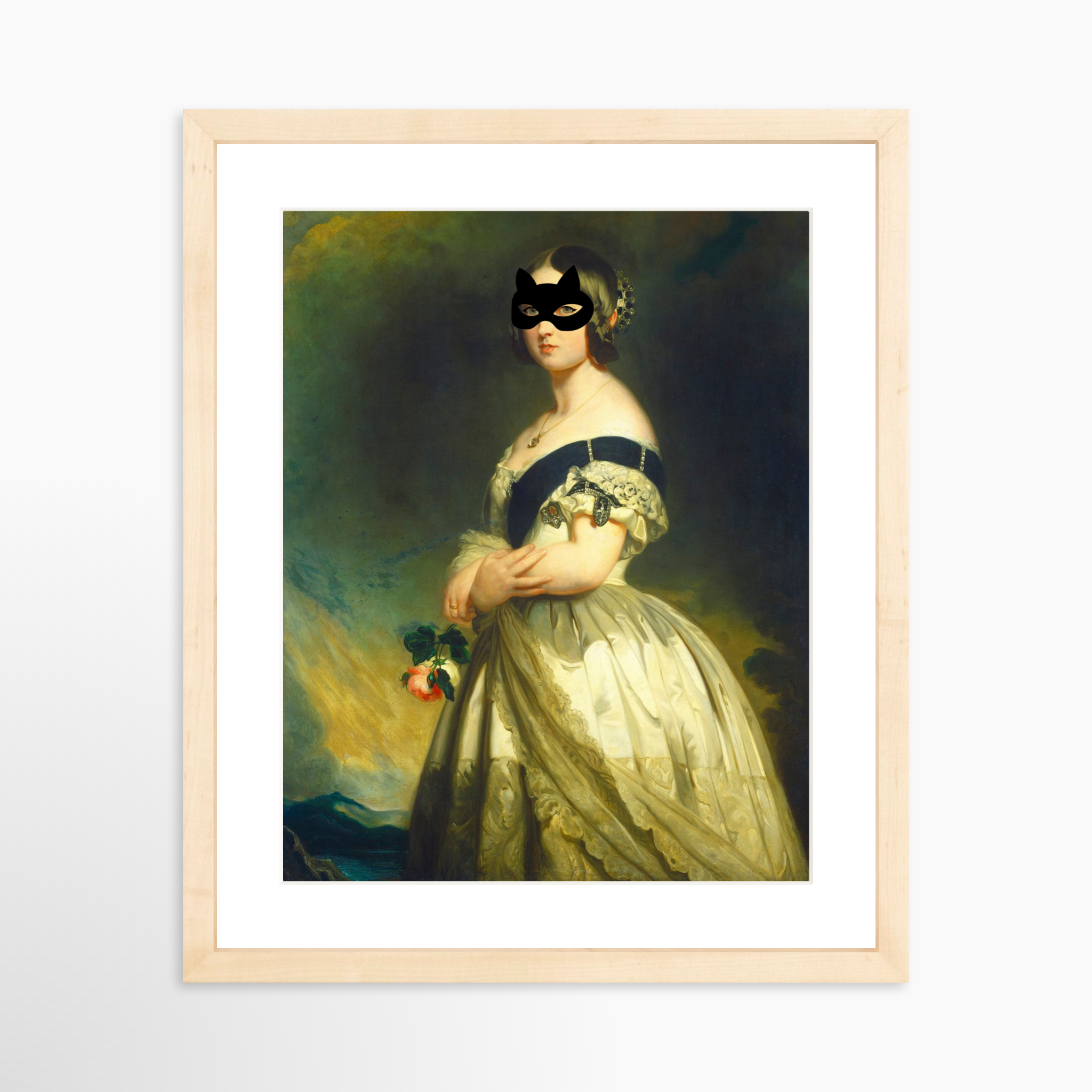 11x14 / Natural Frame + White Mat