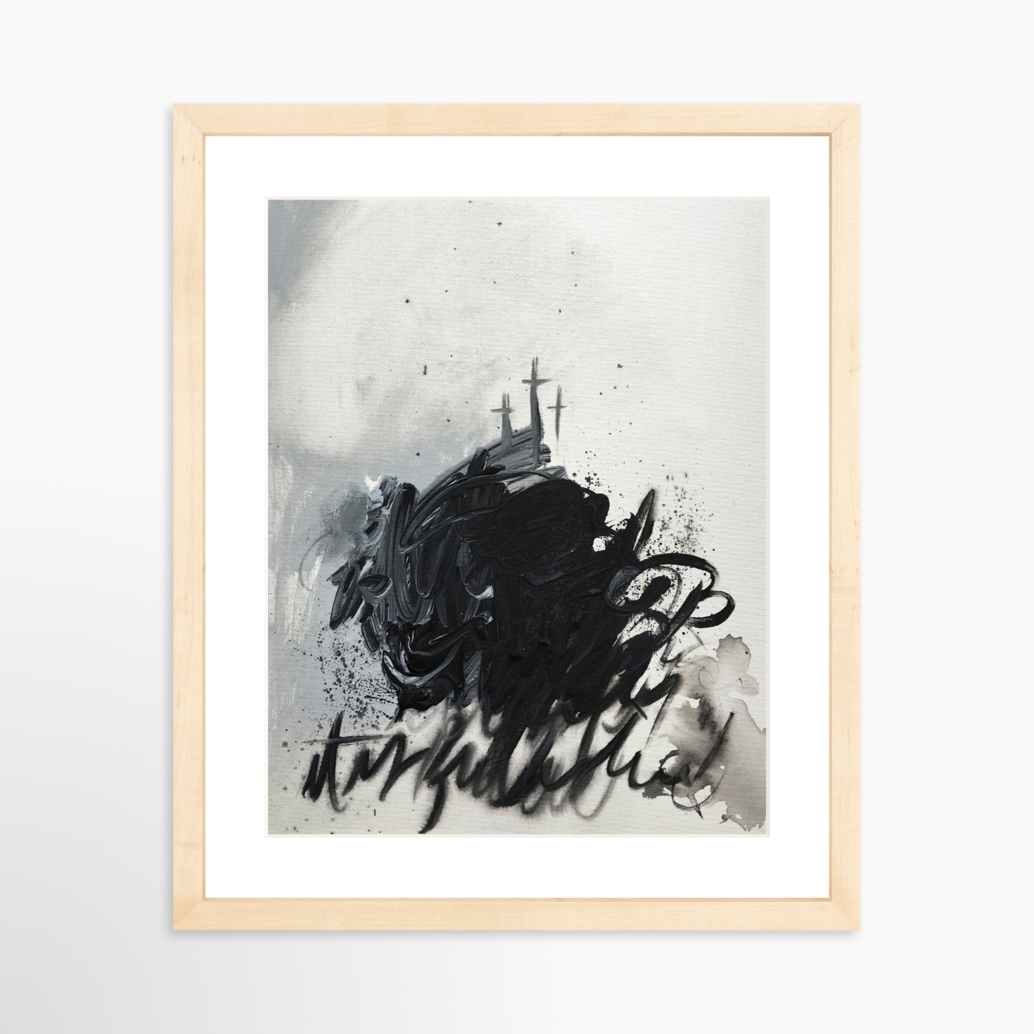 11x14 / Natural Frame + White Mat