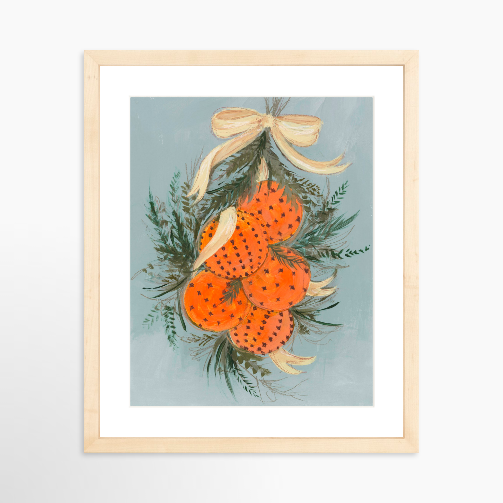 11x14 / Natural Frame + White Mat