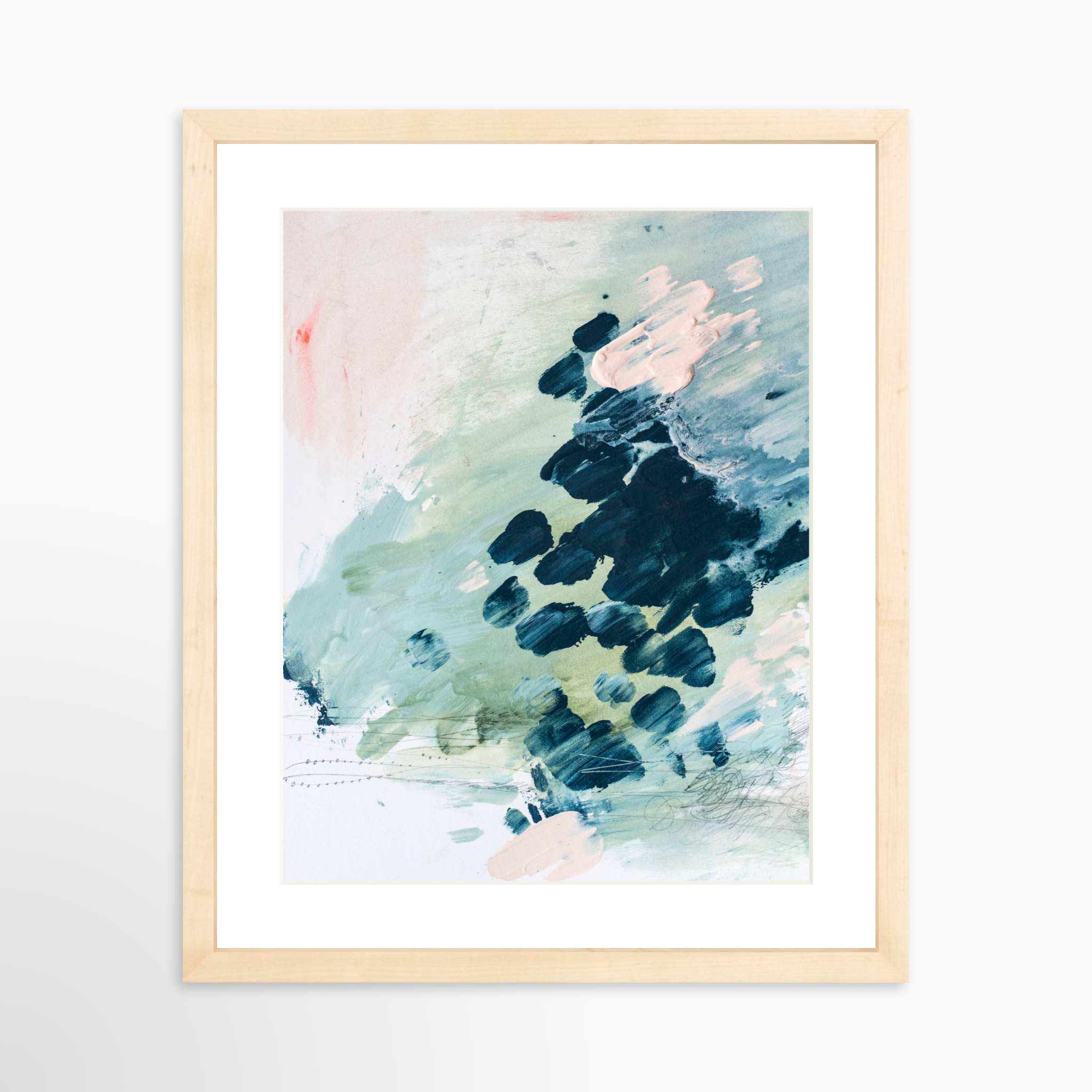 11x14 / Natural Frame + White Mat