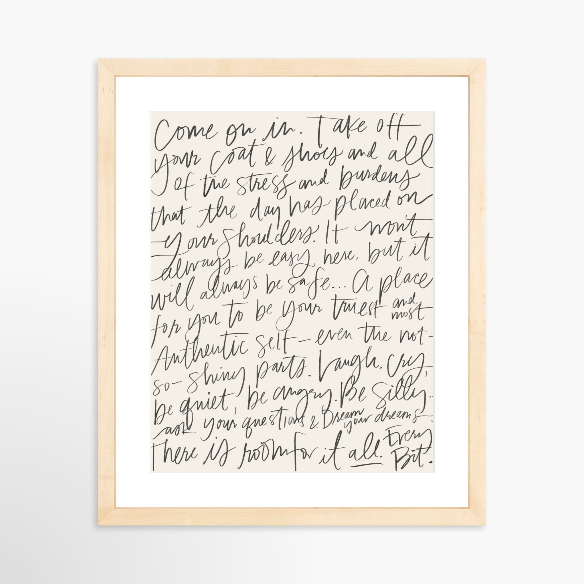 11x14 / Natural Frame + White Mat