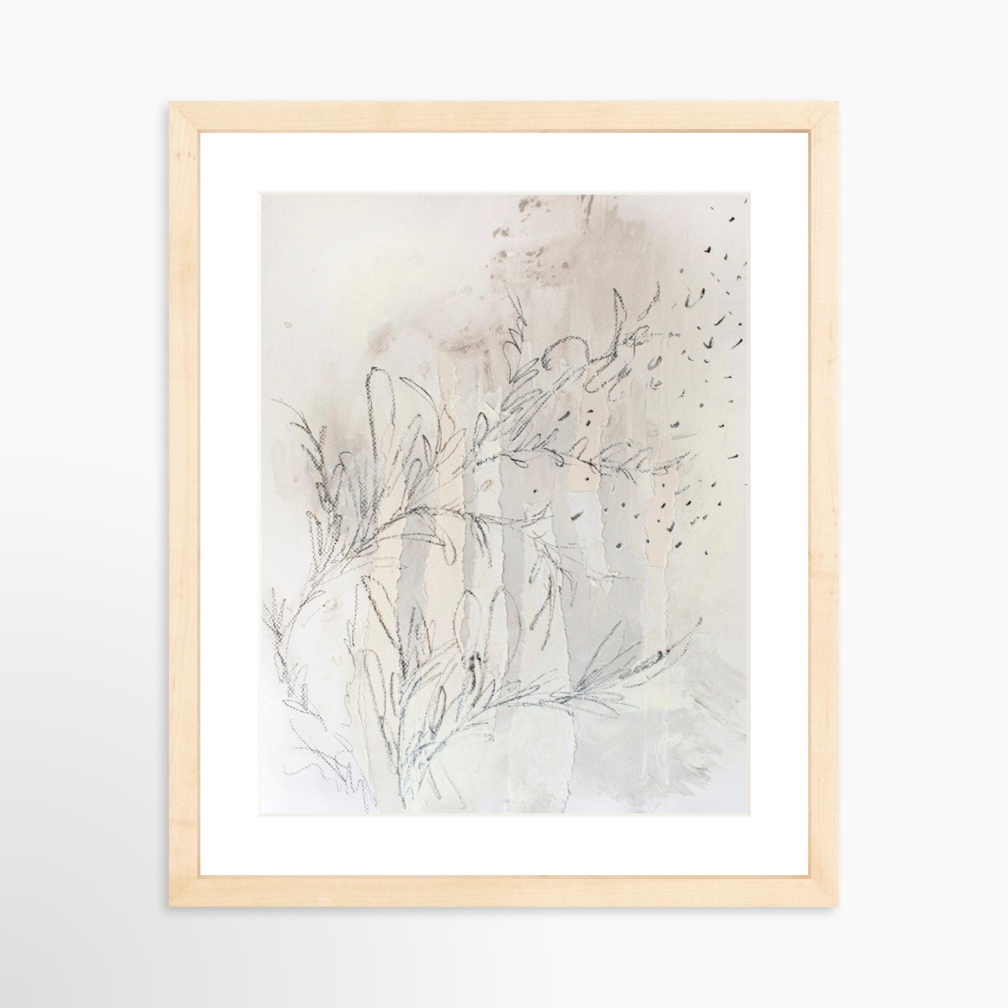 11x14 / Natural Frame + White Mat