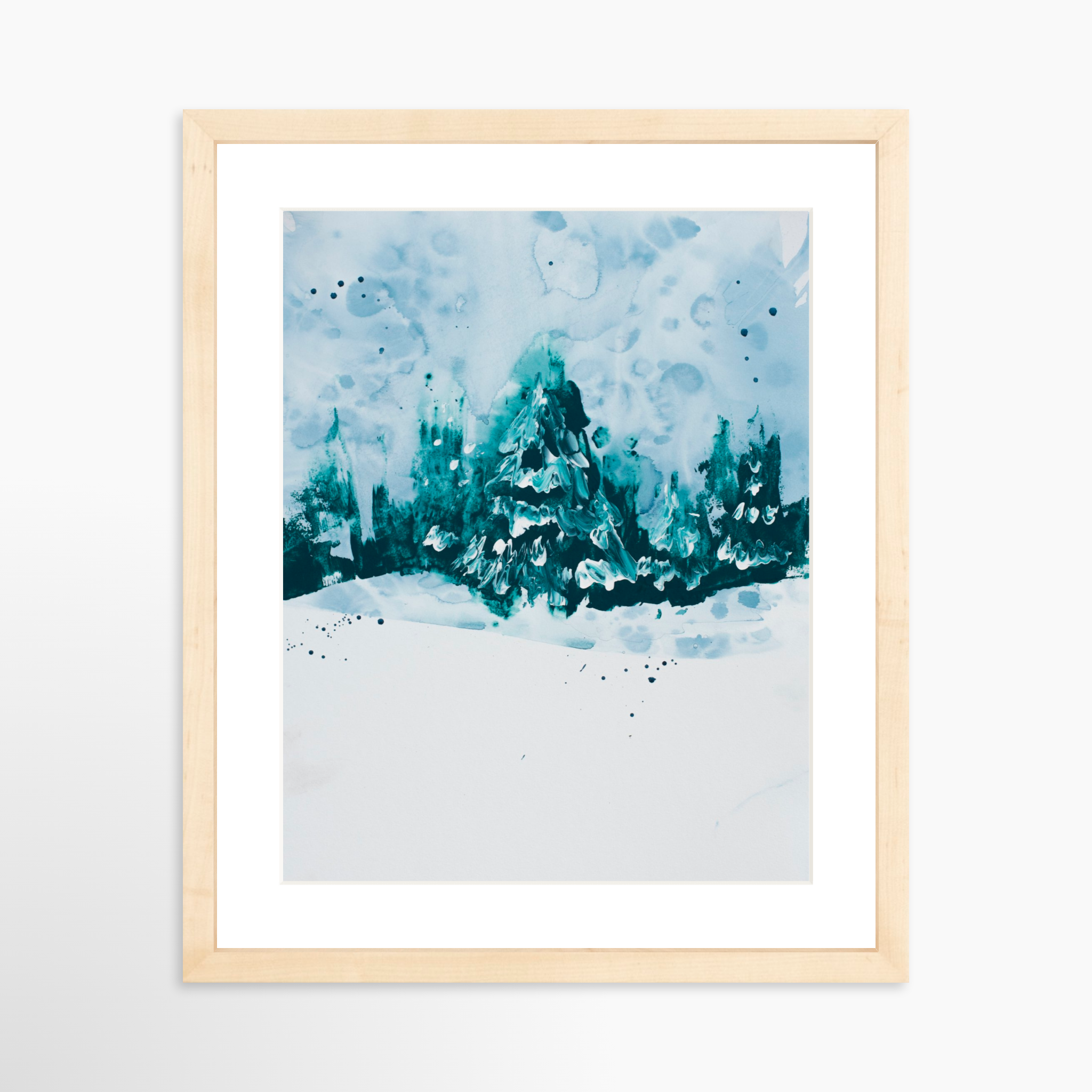 11x14 / Natural Frame + White Mat