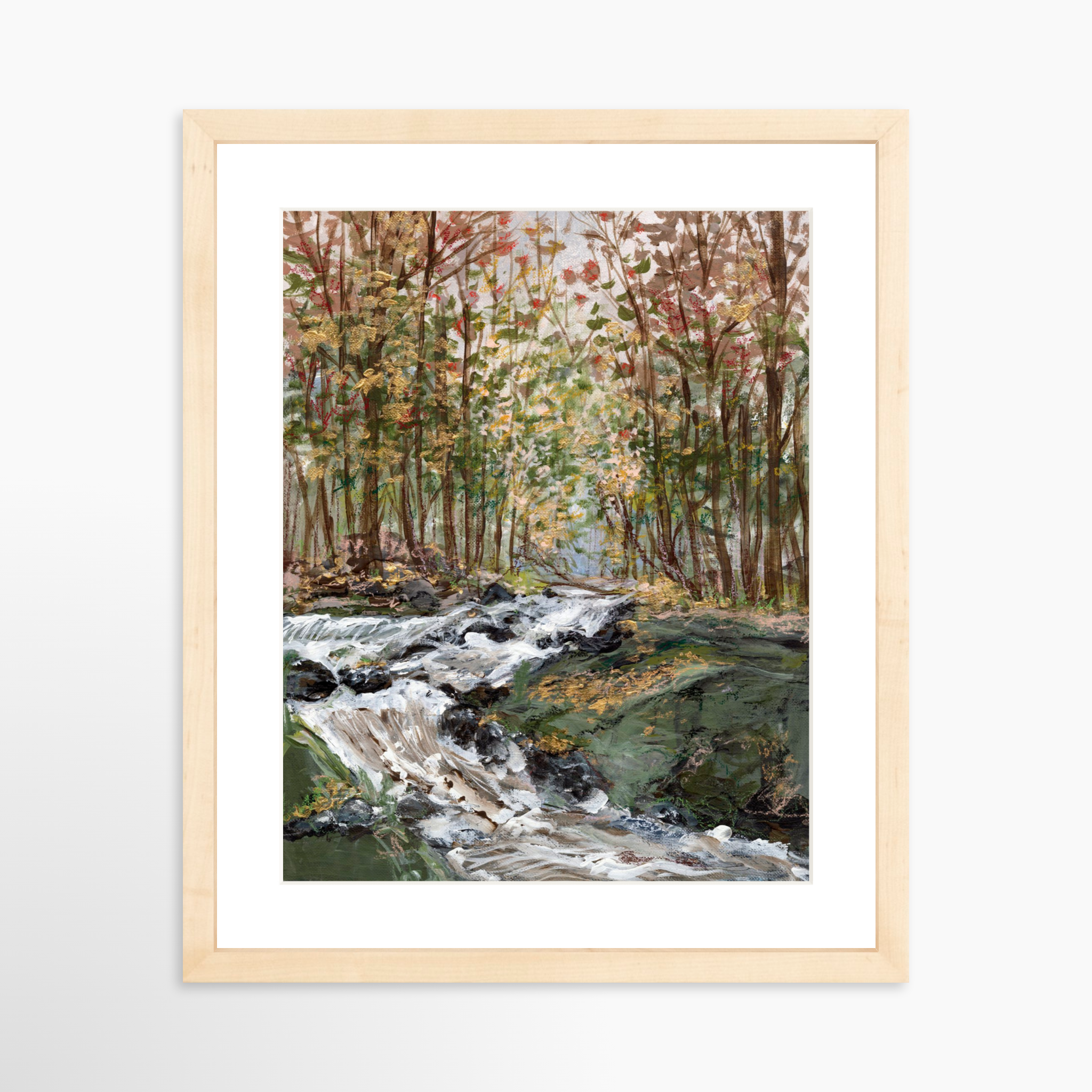 11x14 / Natural Frame + White Mat