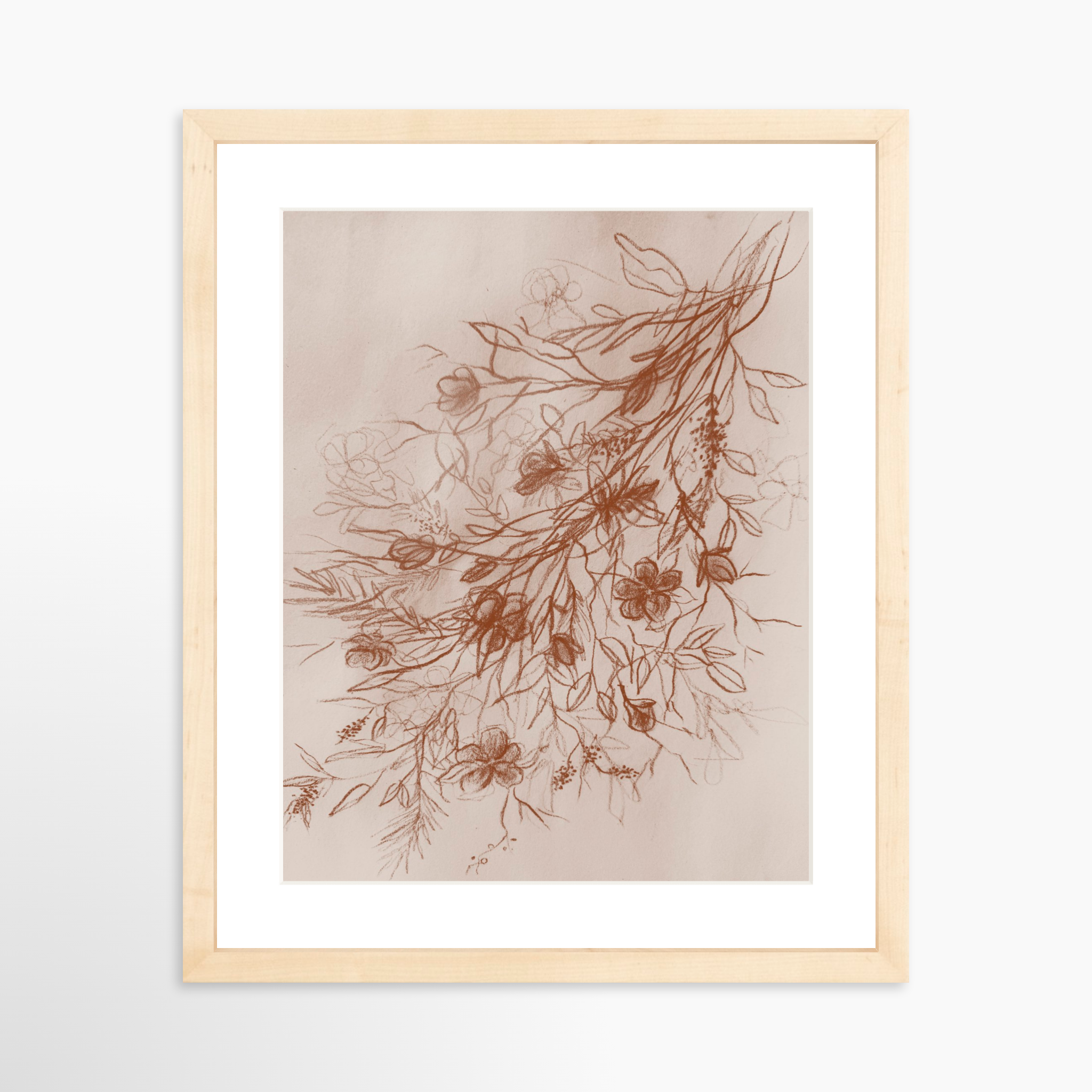 11x14 / Natural Frame + White Mat
