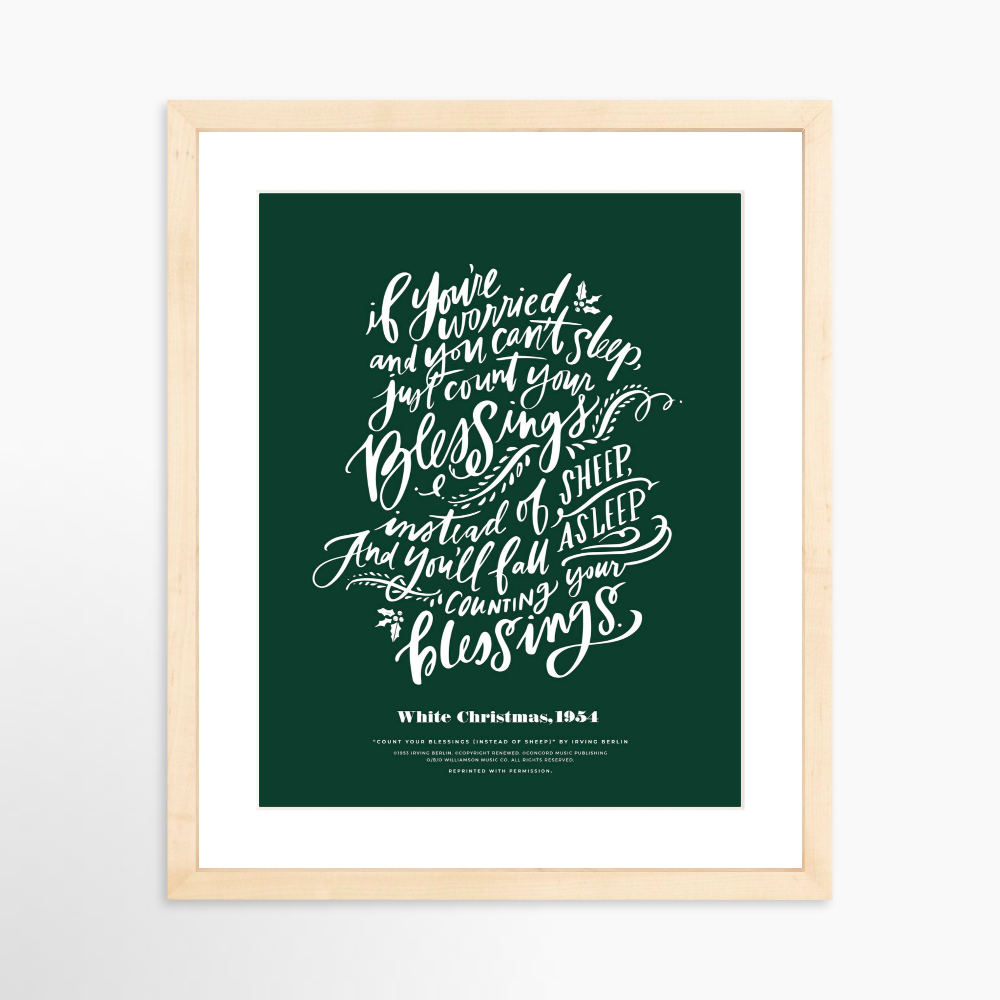 11x14 / Natural Frame + White Mat