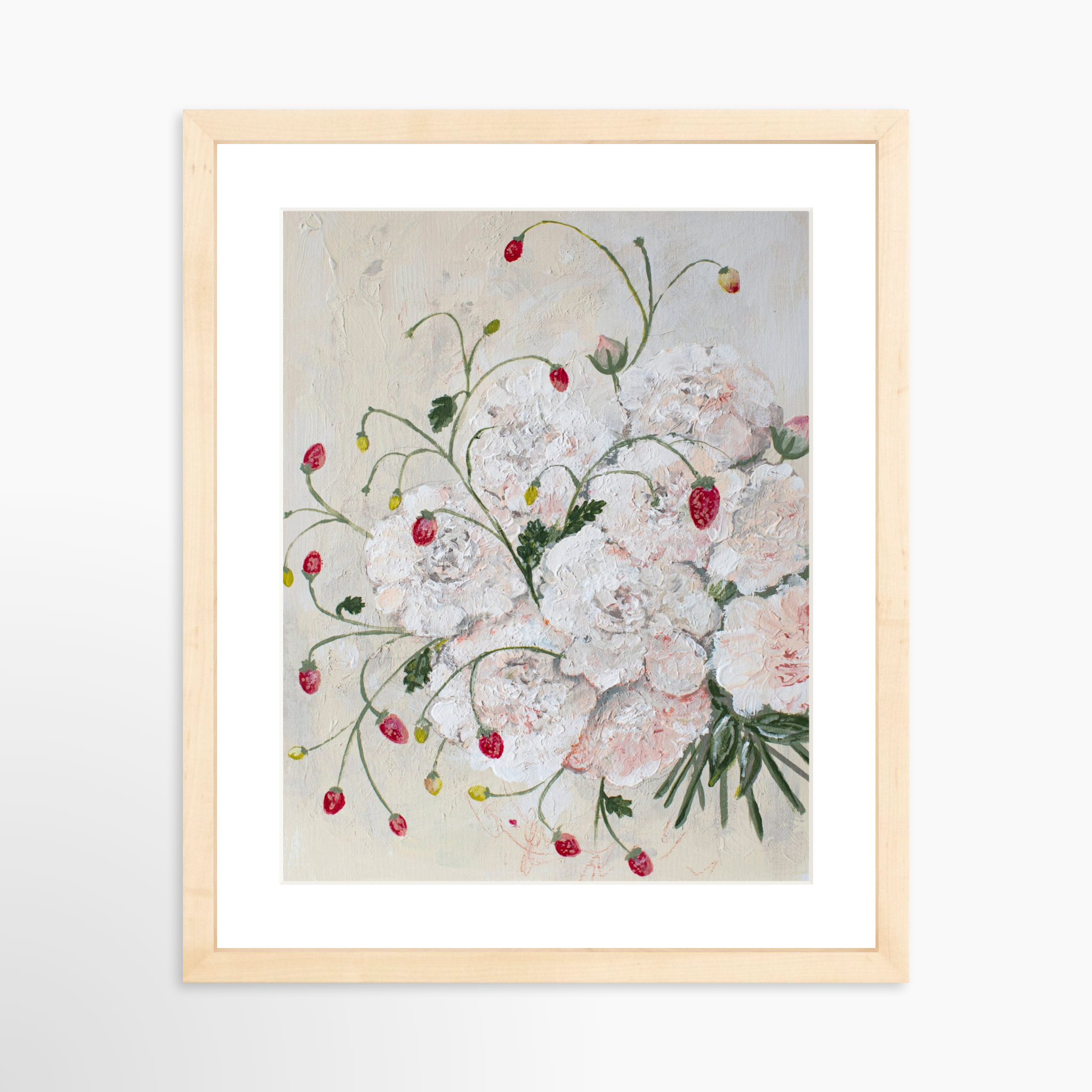 11x14 / Natural Frame + White Mat