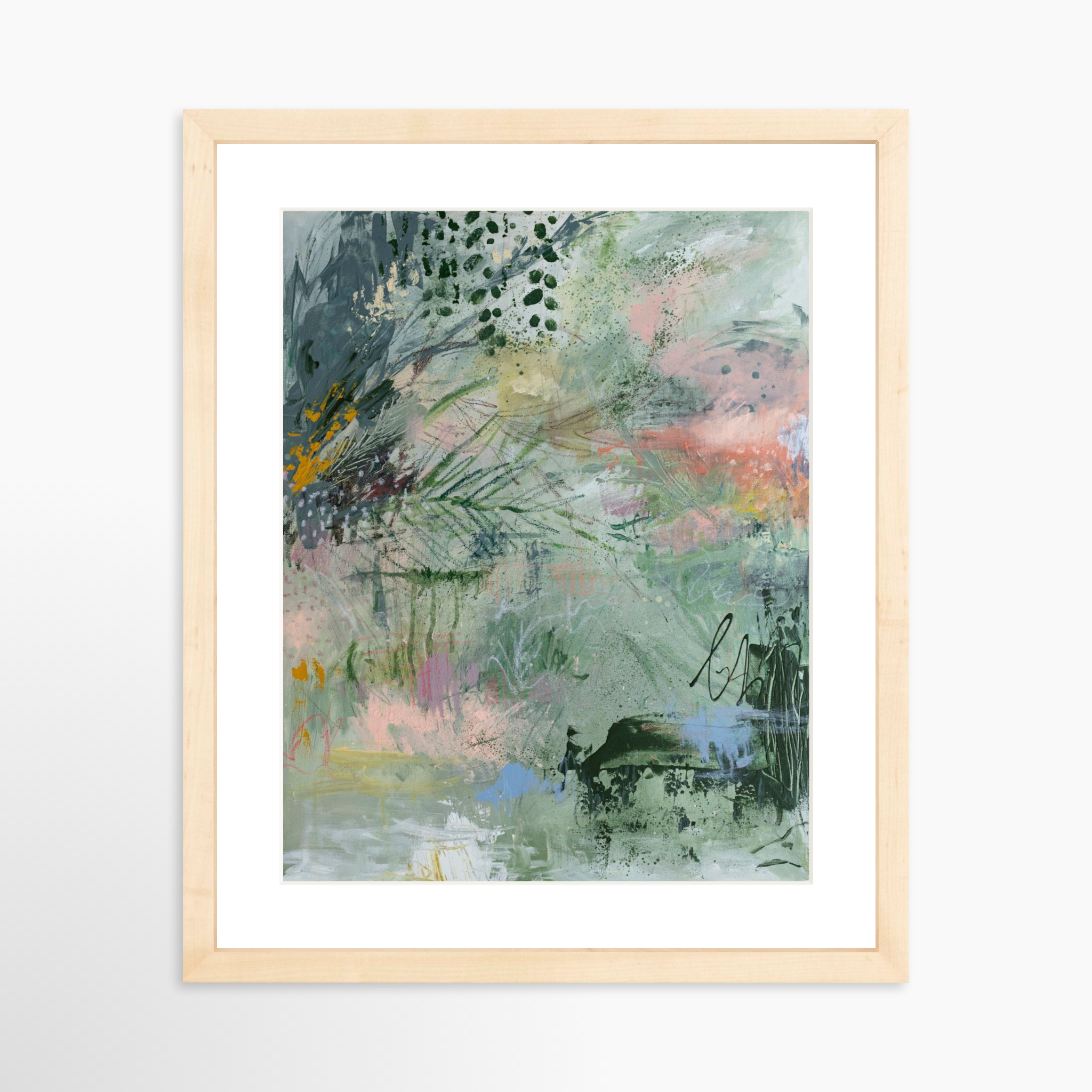 11x14 / Natural Frame + White Mat