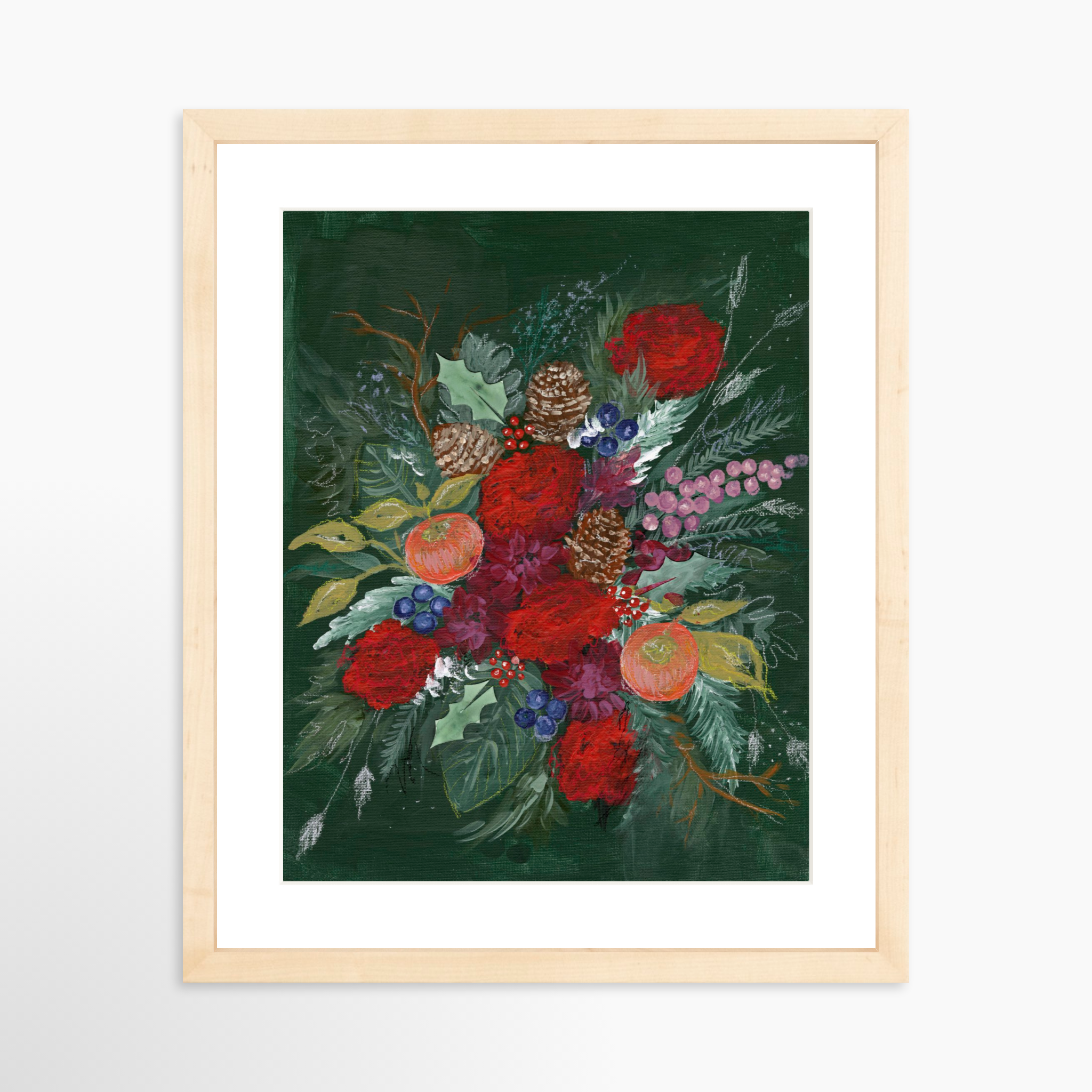 11x14 / Natural Frame + White Mat